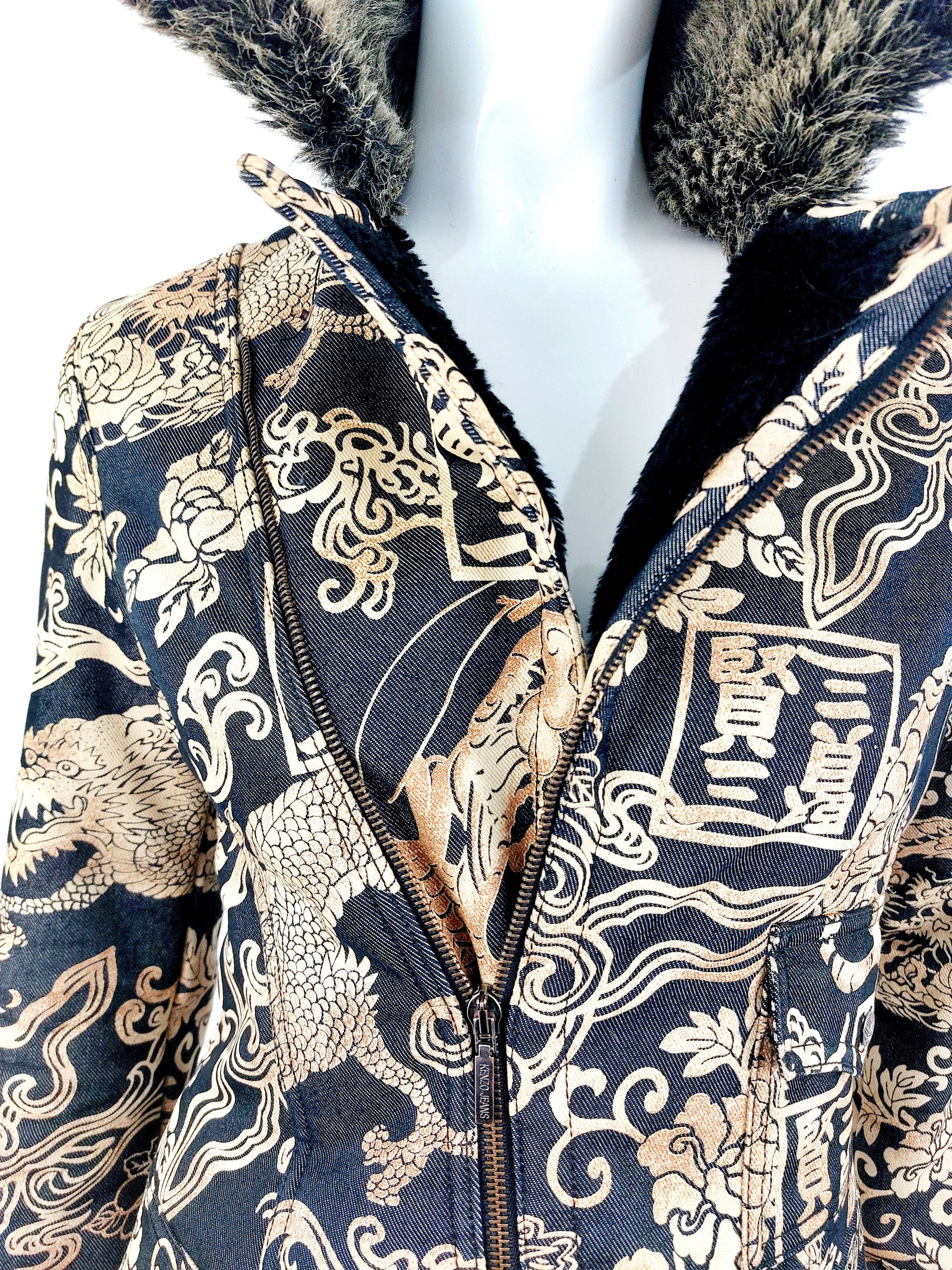Kenzo Kenzo Jeans Japanese Asian Dragon Faux Fur Coat Jacket Size S / US 4 / IT 40 - 3 Thumbnail