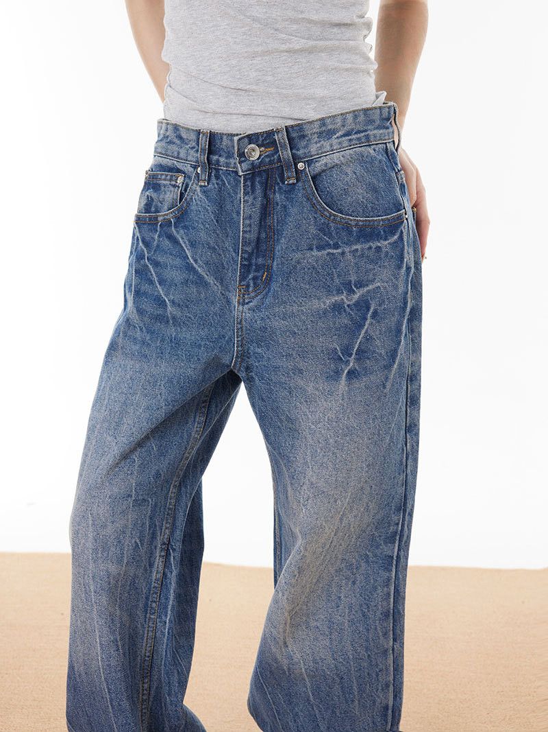 Vintage Vintage American whiskered washed distressed loose jeans Size US 32 / EU 48 - 4 Thumbnail