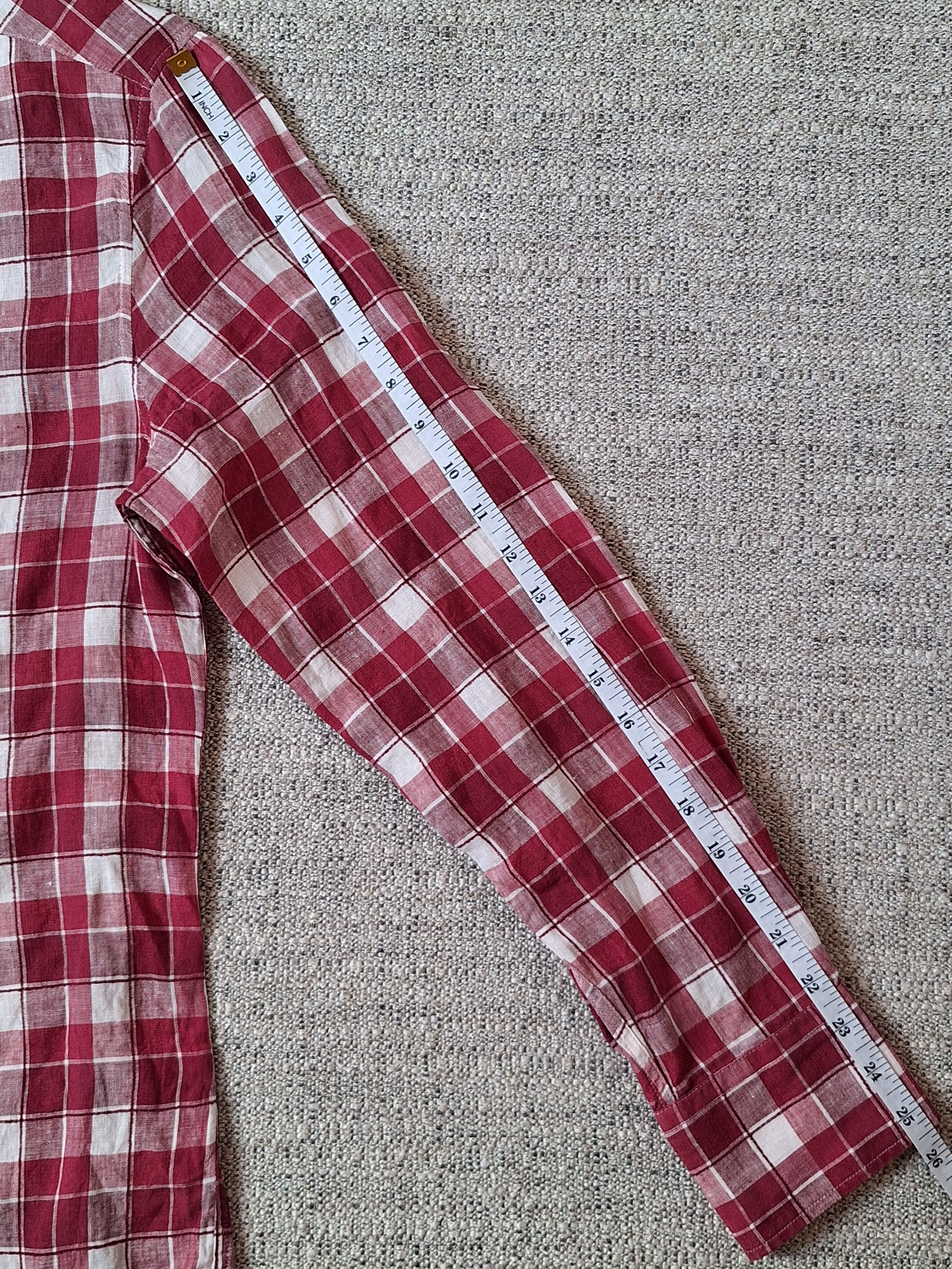 Brunello Cucinelli BRUNELLO CUCINELLI Checkered Linen And Cotton Blend L/s Size US L / EU 52-54 / 3 - 12 Thumbnail