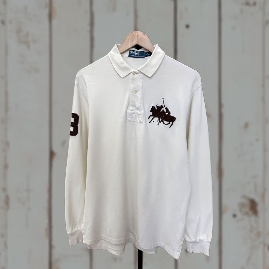 Polo Ralph Lauren VINTAGE Ralph Lauren Polo Long Sleeve Shirt Beige 90s Retro Mens L Size US L / EU 52-54 / 3 - 1 Thumbnail