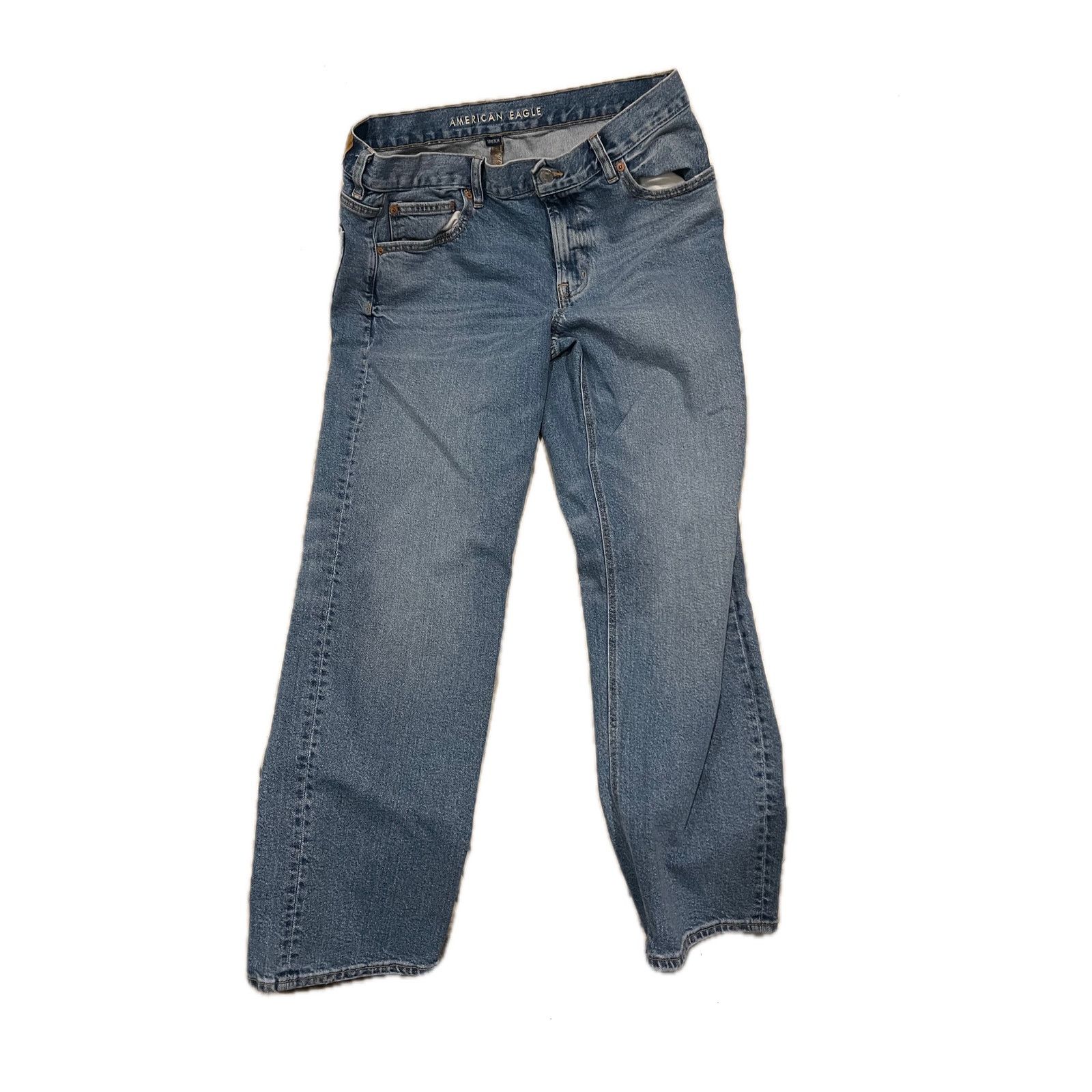 American Eagle Outfitters American Eagle High-Rise Straight Jeans Womans L (12) Size 34" / US 12 / IT 48 - 1 Thumbnail