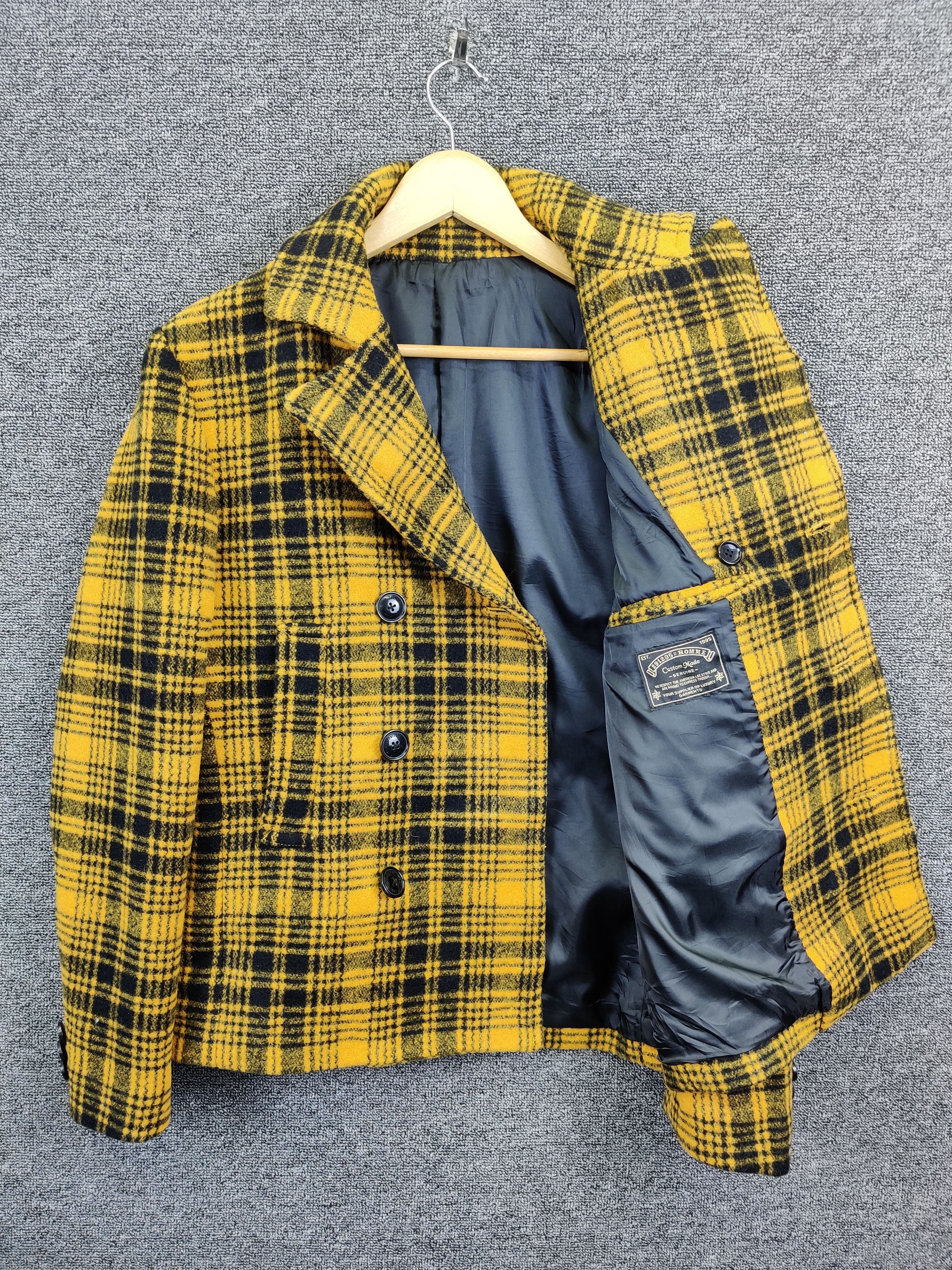 291295=Homme 291295 = Homme Double Breasted Wool Checkered Coat Size US M / EU 48-50 / 2 - 9 Thumbnail