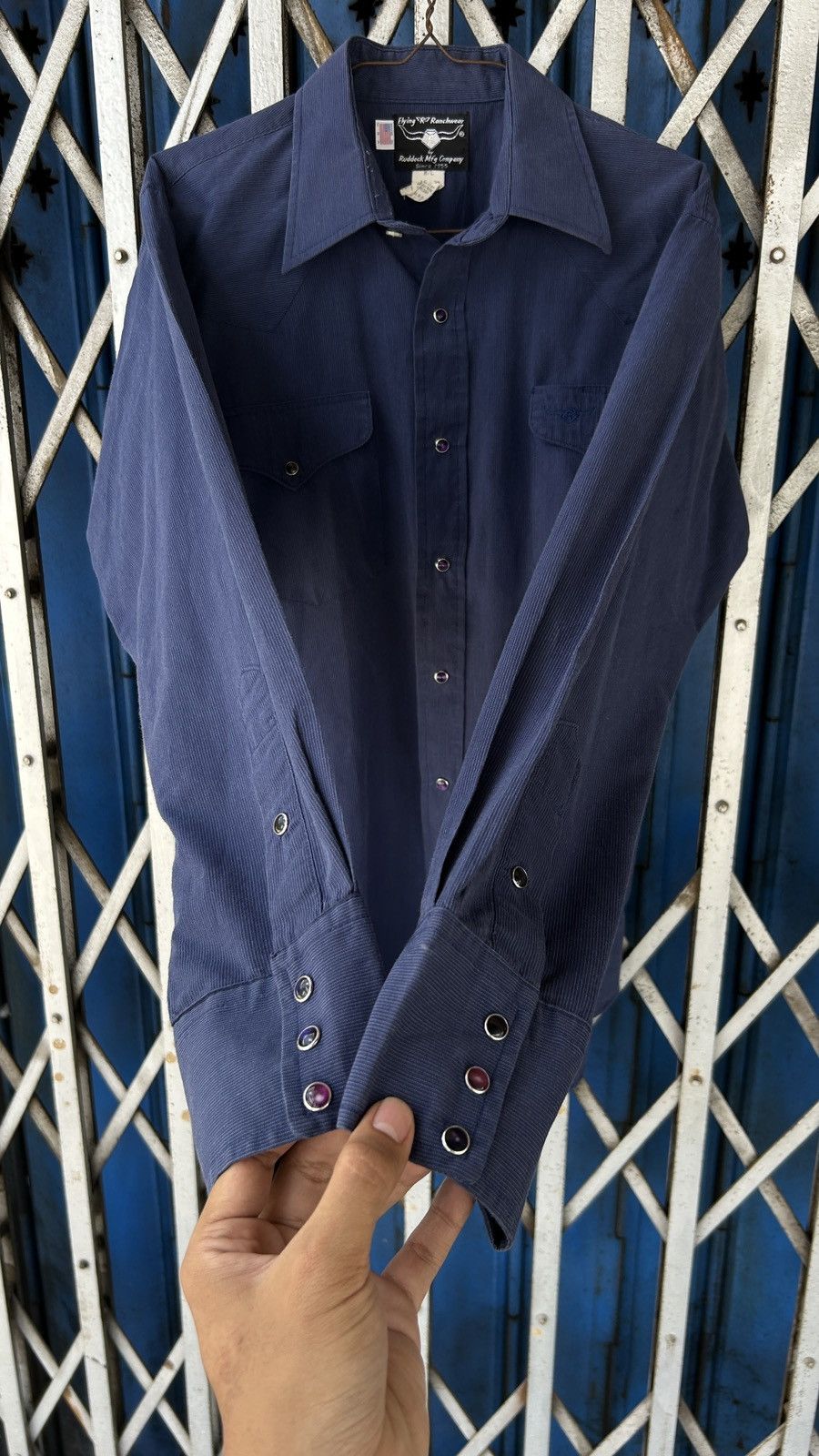 Vintage 1990s Flying R Ranchwear Snap Pearl Button Shirt Size US L / EU 52-54 / 3 - 16 Thumbnail