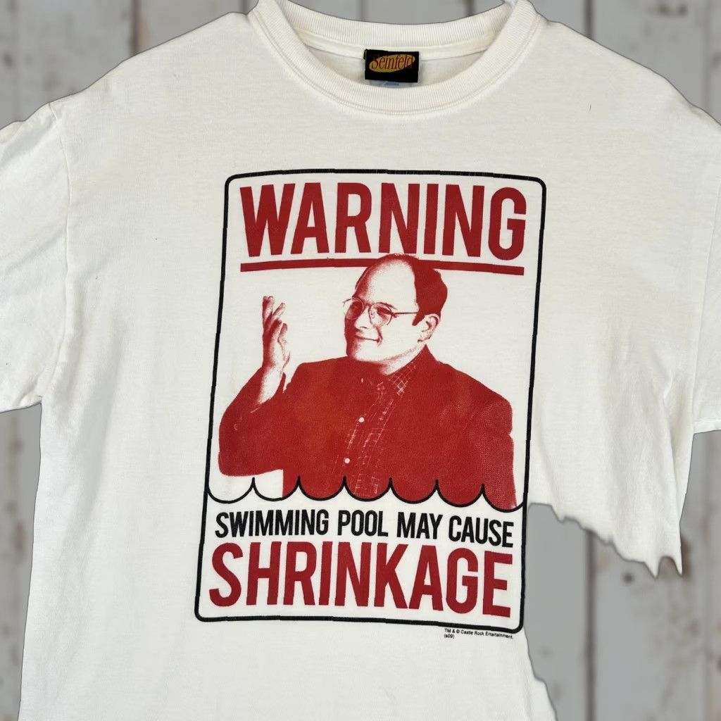 George VINTAGE Seinfeld Shirt Mens M George Costanza Shrinkage Comedy Tee 90s Shirt Mens M White Cotton Graphic Print 90s Seinfeld Mens Shirt Size US M / EU 48-50 / 2 - 1 Thumbnail