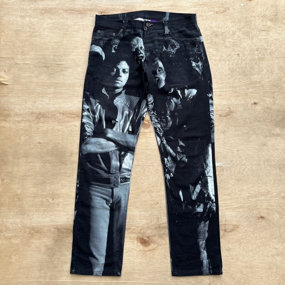 Japanese Brand LAUGHER DENIM AOP MICHAEL JACKSON / CDG / HYSTERIC Size US 30 / EU 46 - 1 Thumbnail