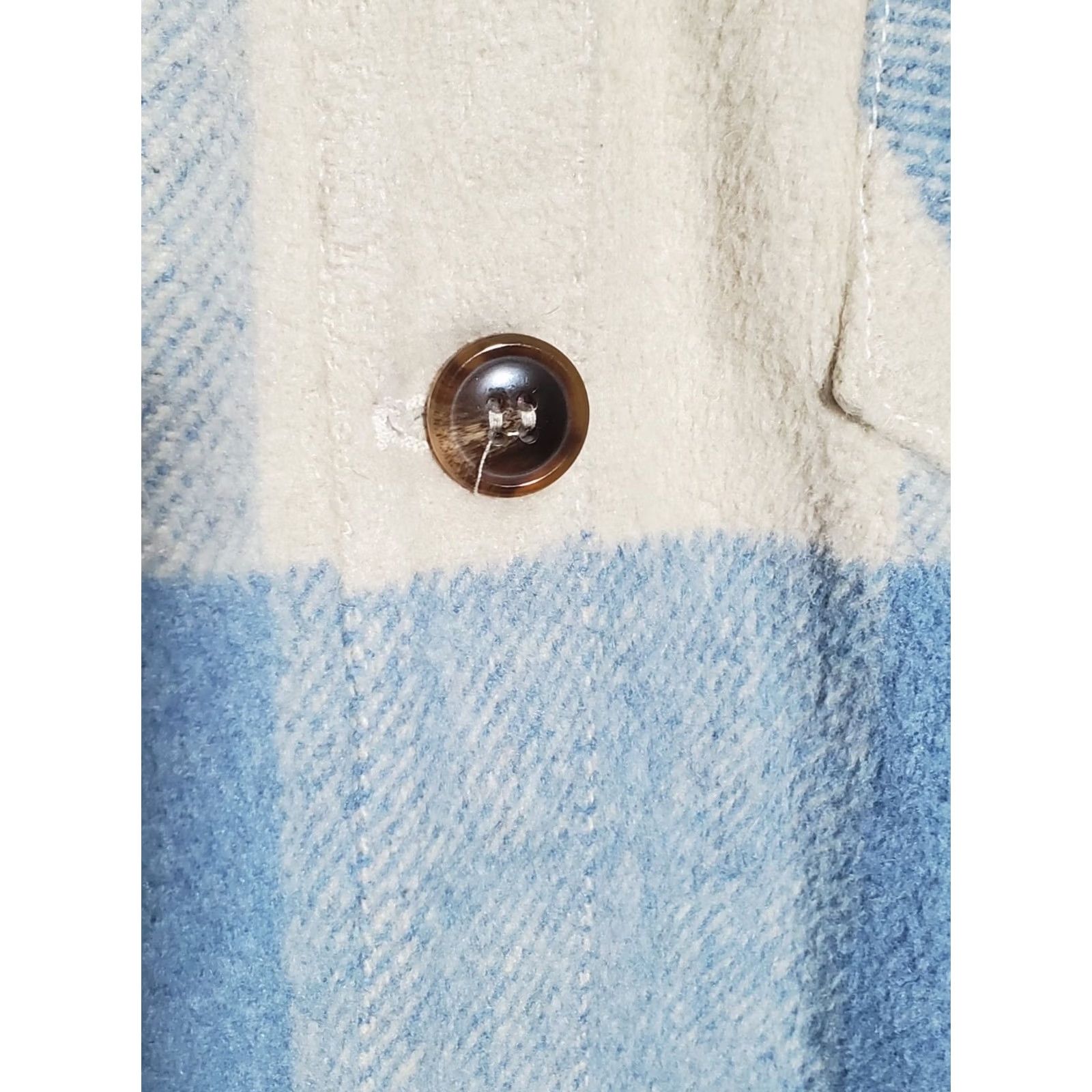 Vintage BLANKNYC Shacket Mid-Length Plaid Brushed Weave Blue and Ivory Women's XS Size XS / US 0-2 / IT 36-38 - 5 Thumbnail