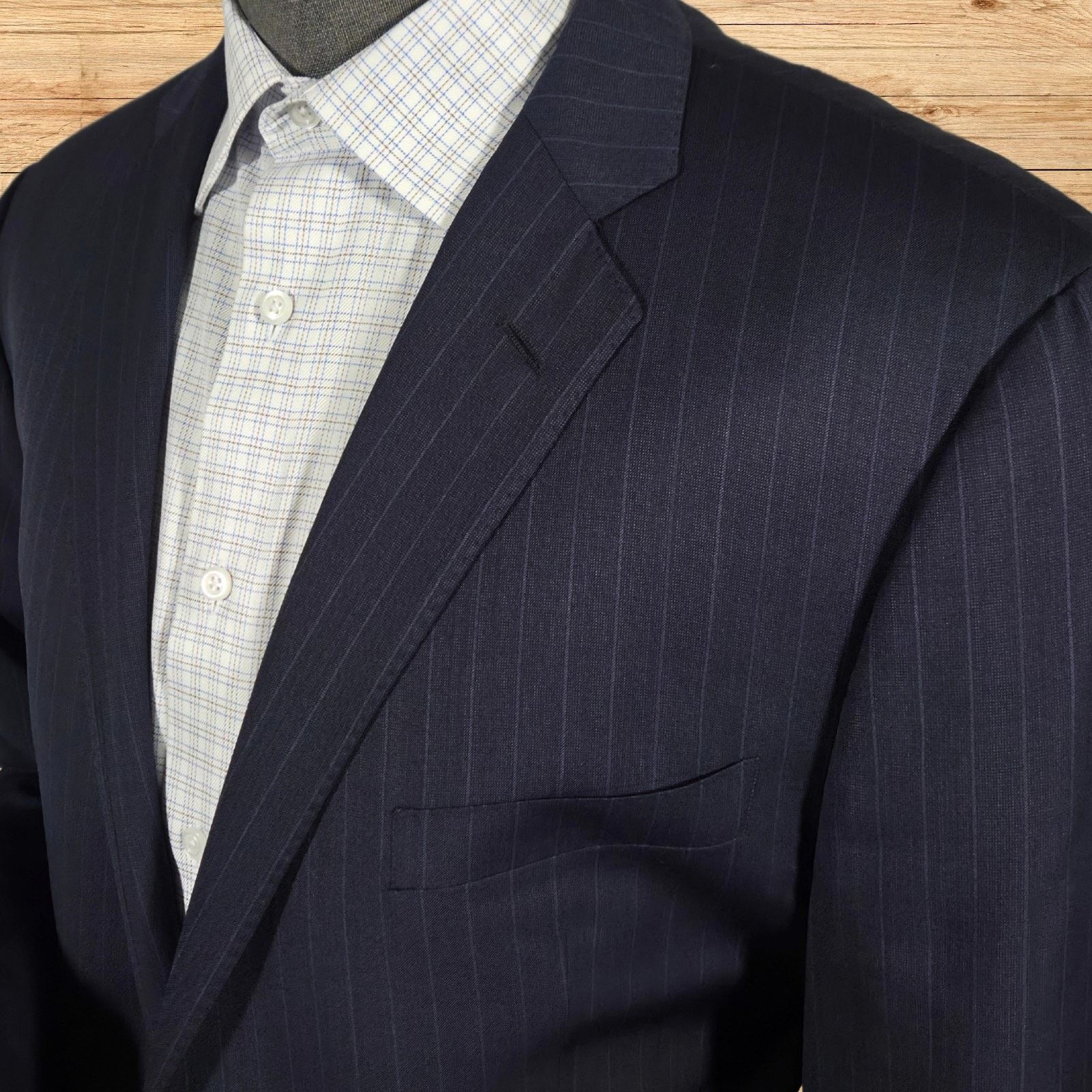 Ermenegildo Zegna Ermenegildo Zegna Saks Fifth Ave Men 44R Striped Suit Jacket Size 44R - 3 Thumbnail