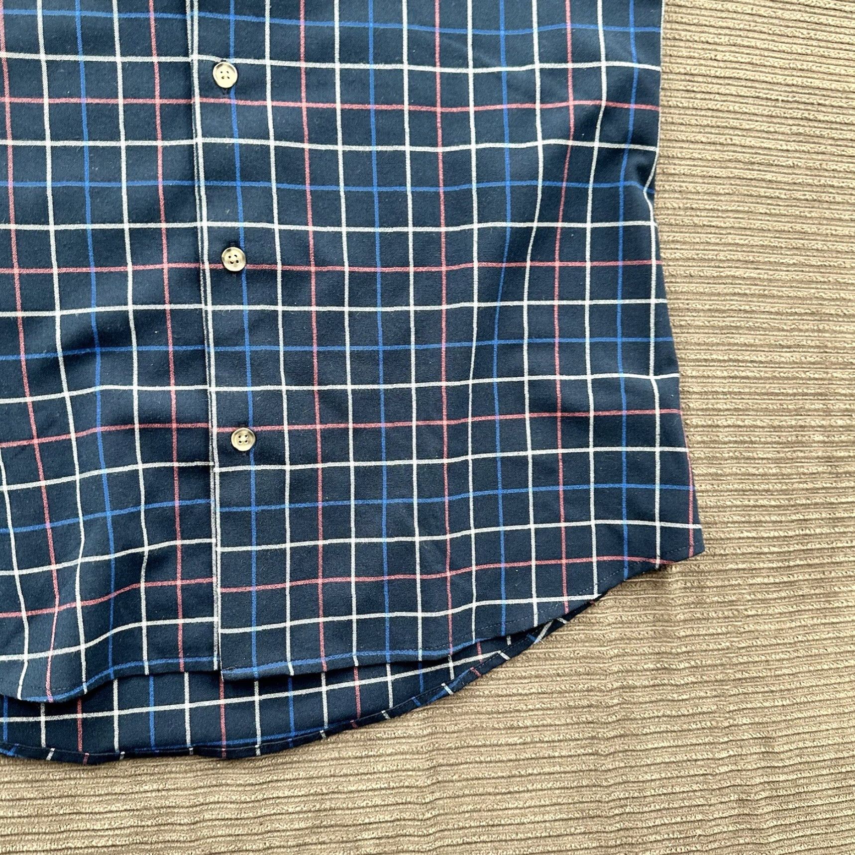 Mizzen+Main Mizzen+Main Shirt Medium Plaid Navy Button-Up Long Sleeve Multicolor Polyester Spandex Mens Size US M / EU 48-50 / 2 - 7 Thumbnail