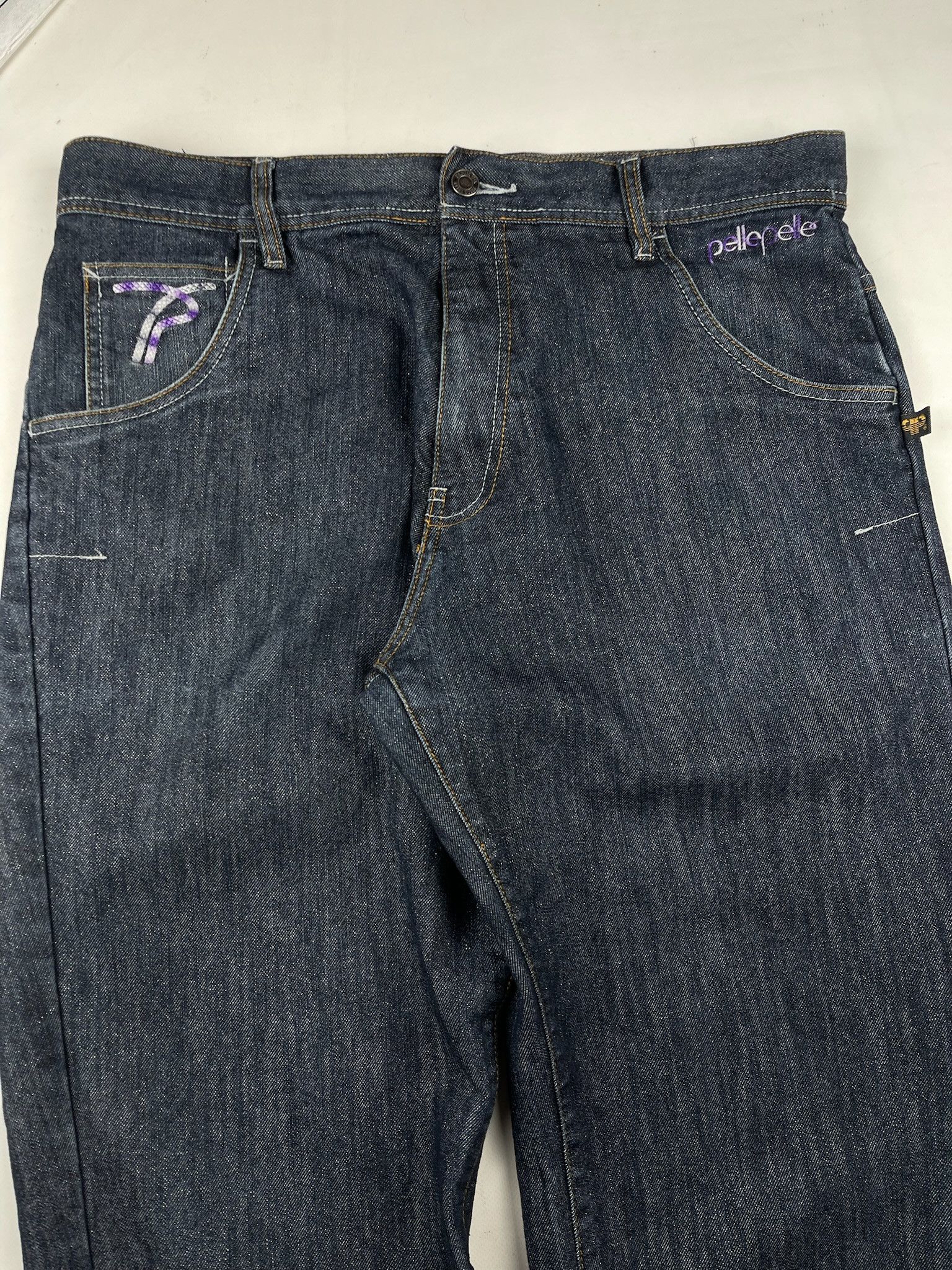 Pelle Pelle Pele Pele Embroidery Jeans rap baggy fit wide leg Size US 34 / EU 50 - 9 Thumbnail