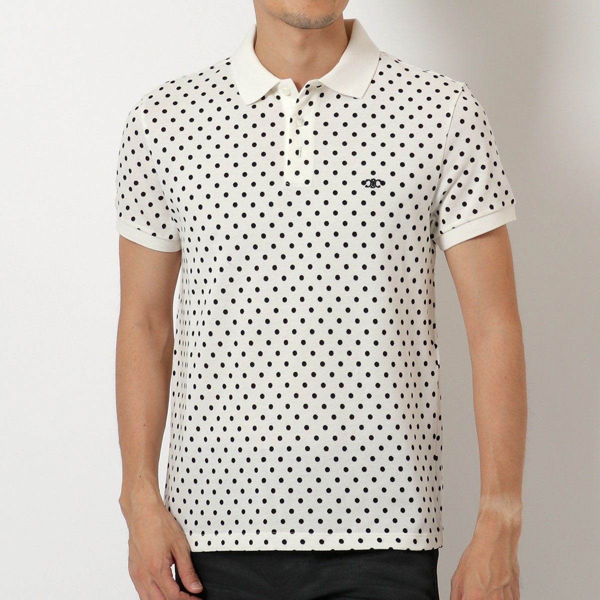 Celine CELIN unisex white dot polo T-shirt size L Size US L / EU 52-54 / 3 - 6 Thumbnail
