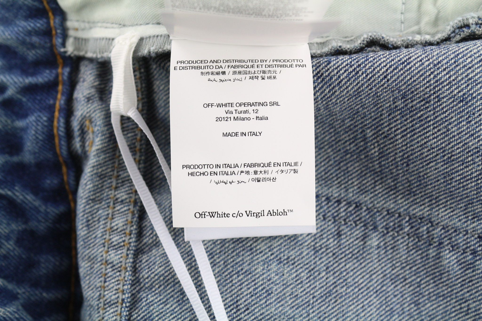 Off-White W27 Slim Flared Washed Zipped Cotton Blue 80242 Size 27" / US 4 / IT 40 - 9 Thumbnail
