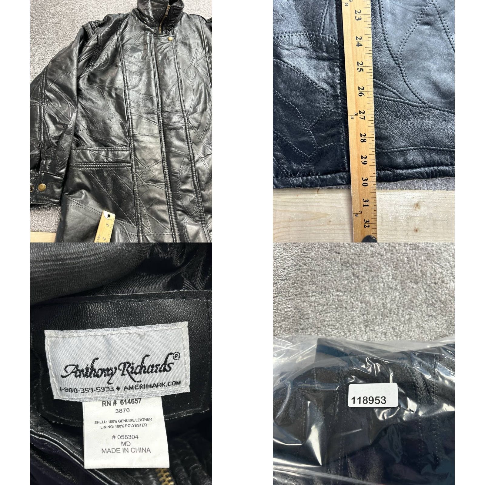 Vintage Vtg Anthony Richards Leather Jacket Womens M Black Patchwork Size M / US 6-8 / IT 42-44 - 8 Thumbnail