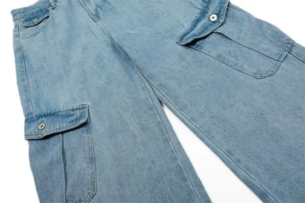 VIBE American high street loose distressed washed cargo jeans Size US 32 / EU 48 - 6 Thumbnail