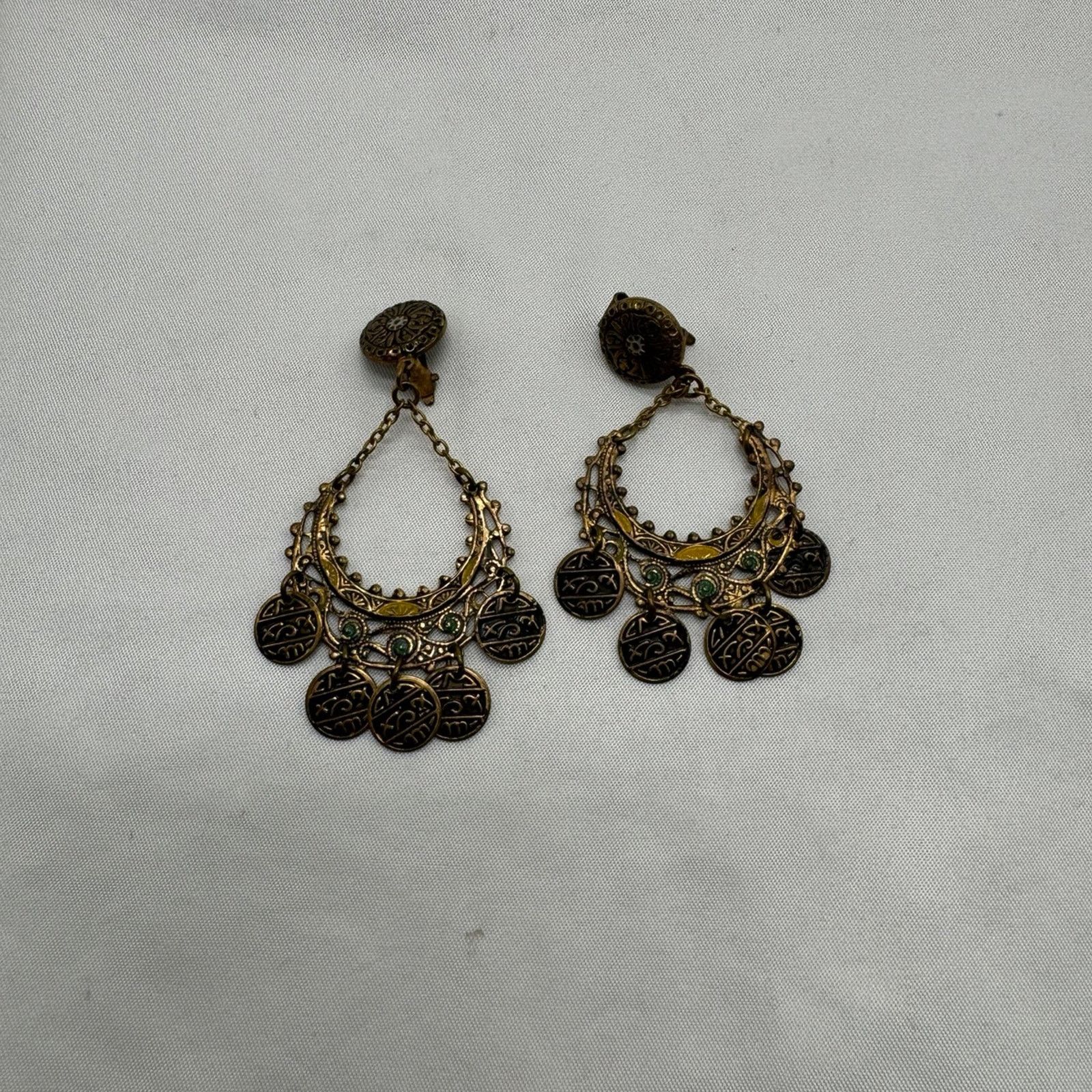 NBDN Nobrandedon VTG Demascene dangle earrings Size ONE SIZE - 2 Thumbnail