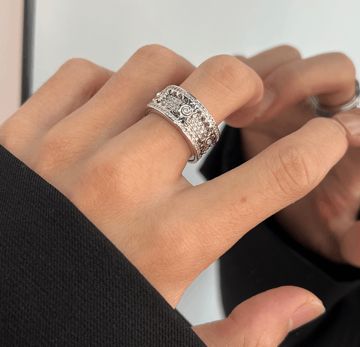Jewelry × Vintage Fashion mechanical men's titanium steel rotating ring Size ONE SIZE - 2 Thumbnail