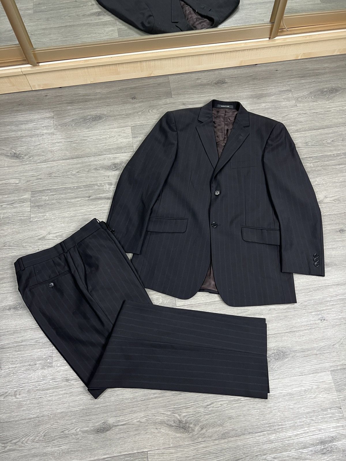 Balmain Vintage Balmain Paris Striped Men suit, Blazer and Pants szM Size 42R - 1 Thumbnail