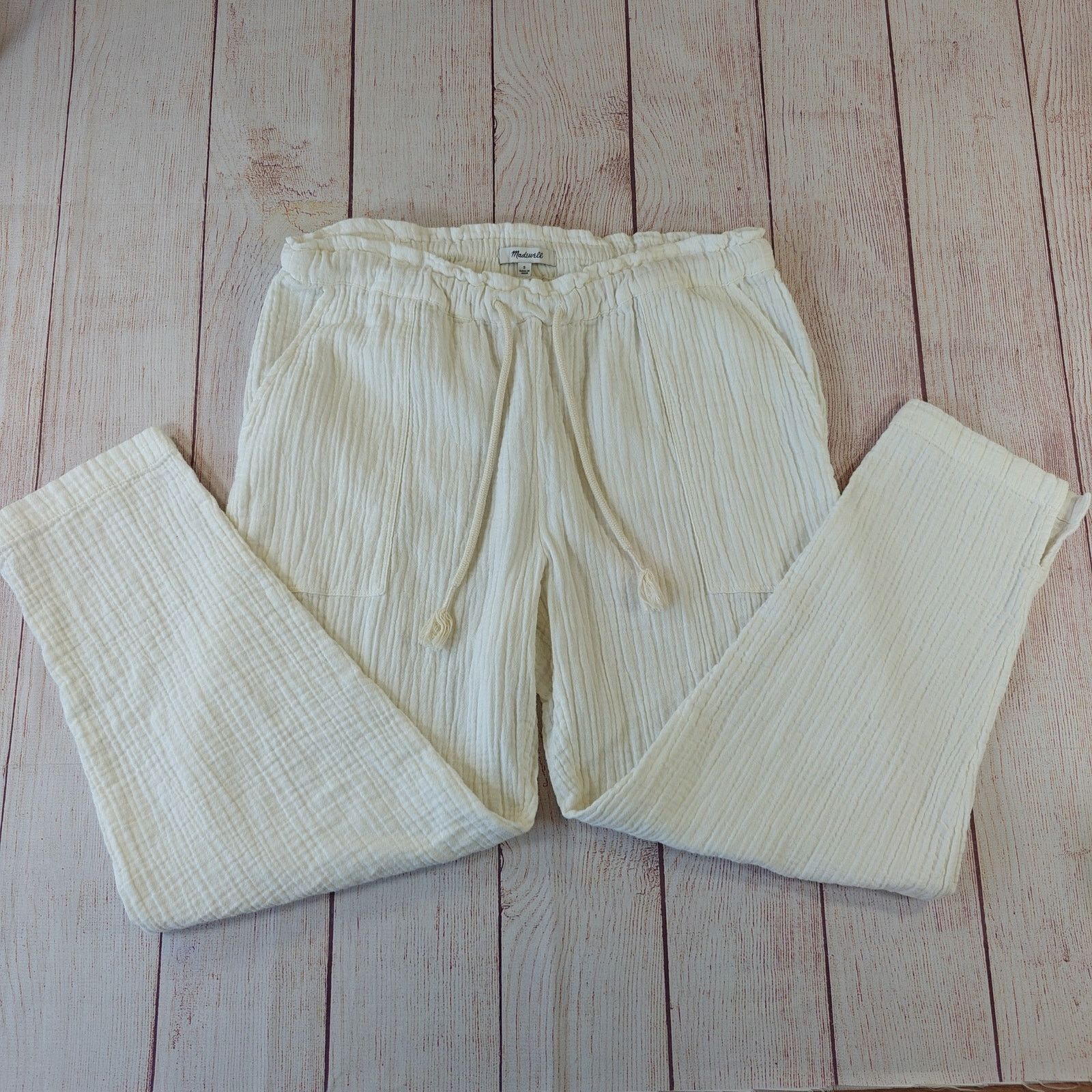 Madewell Madewell Lightestspun Ivory Beach Cover-Up Cropped Pants S Size 27" / US 4 / IT 40 - 1 Thumbnail