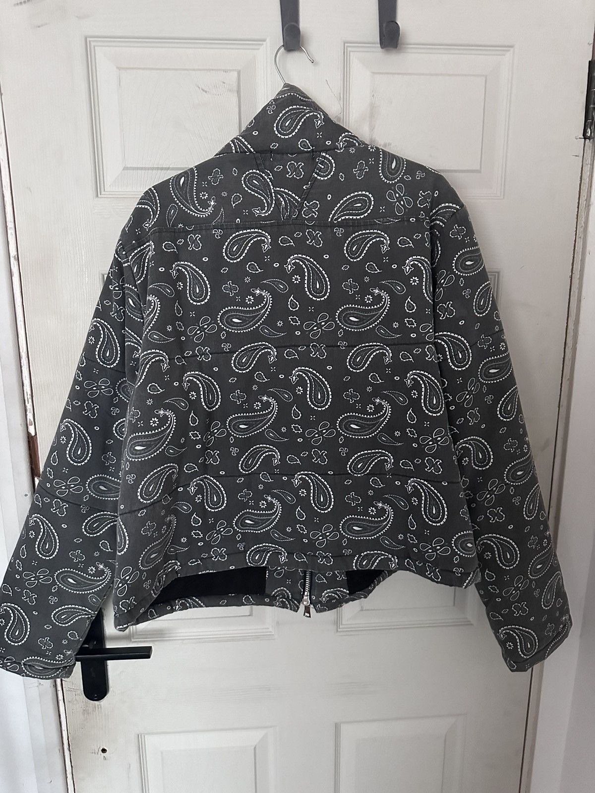MNML Grey Paisley Cropped Jacket Size US M / EU 48-50 / 2 - 2 Thumbnail