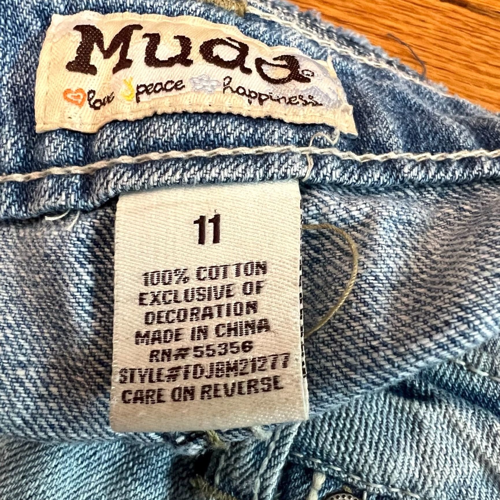 Denime Mudd Distressed Mini Skirt Womens Size 11 Blue Denim 90s Size 32" / US 10 / IT 46 - 6 Thumbnail