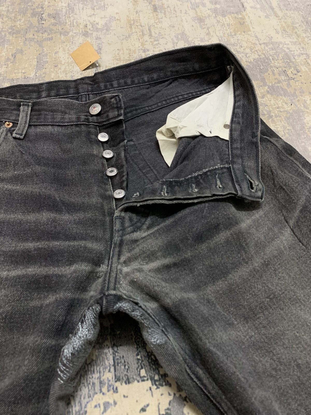 Levi's W34x29 Vintage Levis 501 Jean Black Wash Straight Fit Size US 36 / EU 52 - 4 Thumbnail