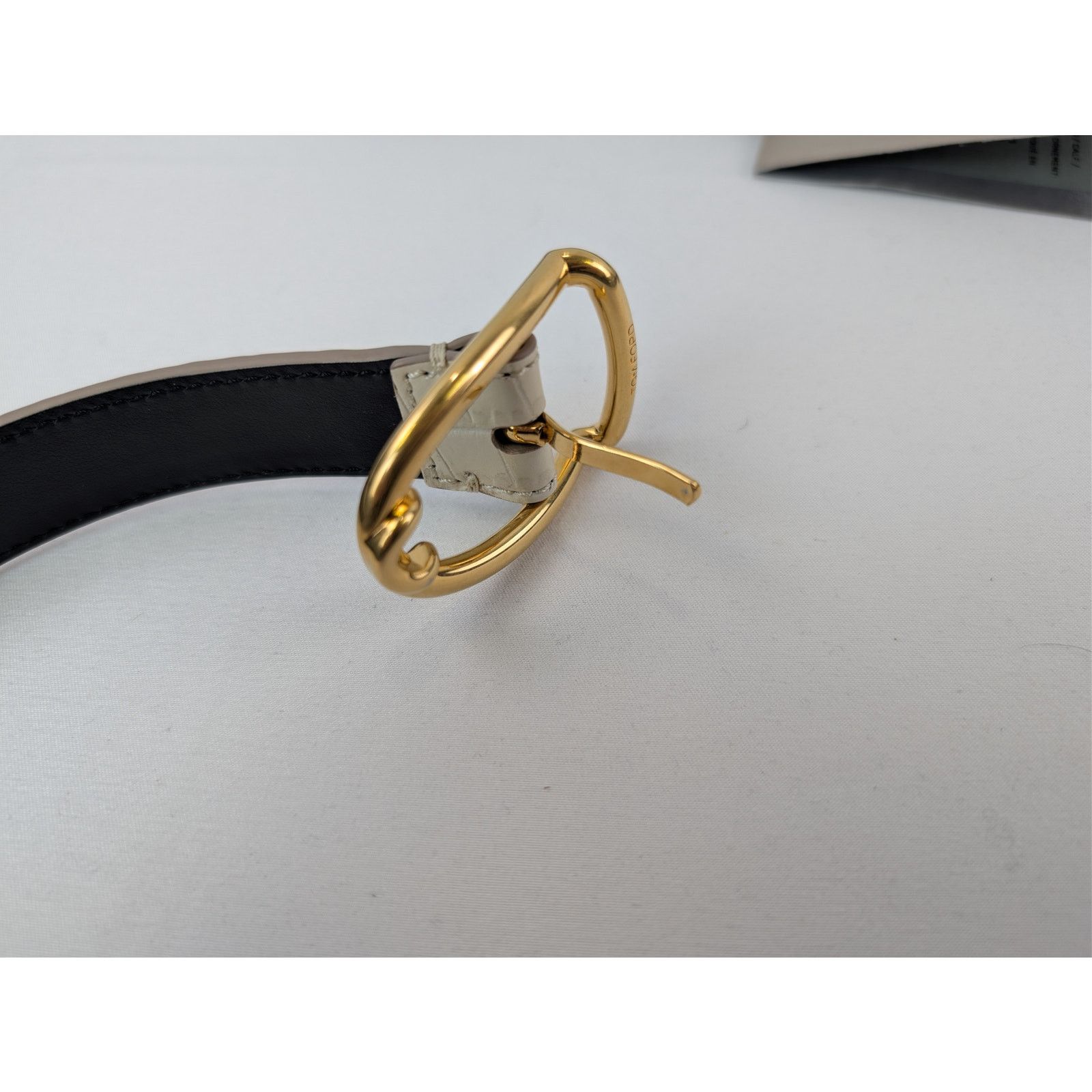 Tom Ford o1rshd1 Size: 90 / Croc Effect Leather Belt in Ivory Size 36 - 12 Thumbnail