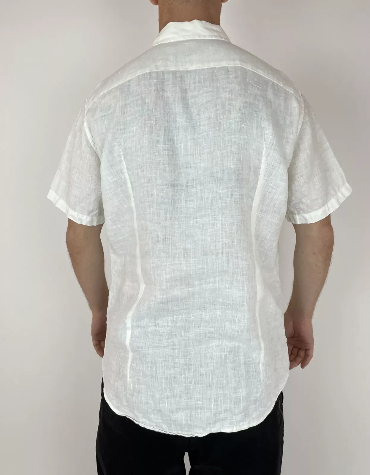 C.P. Company C.P. Company Linen Men Short sleeve Button-up Shirt White Size US L / EU 52-54 / 3 - 2 Thumbnail