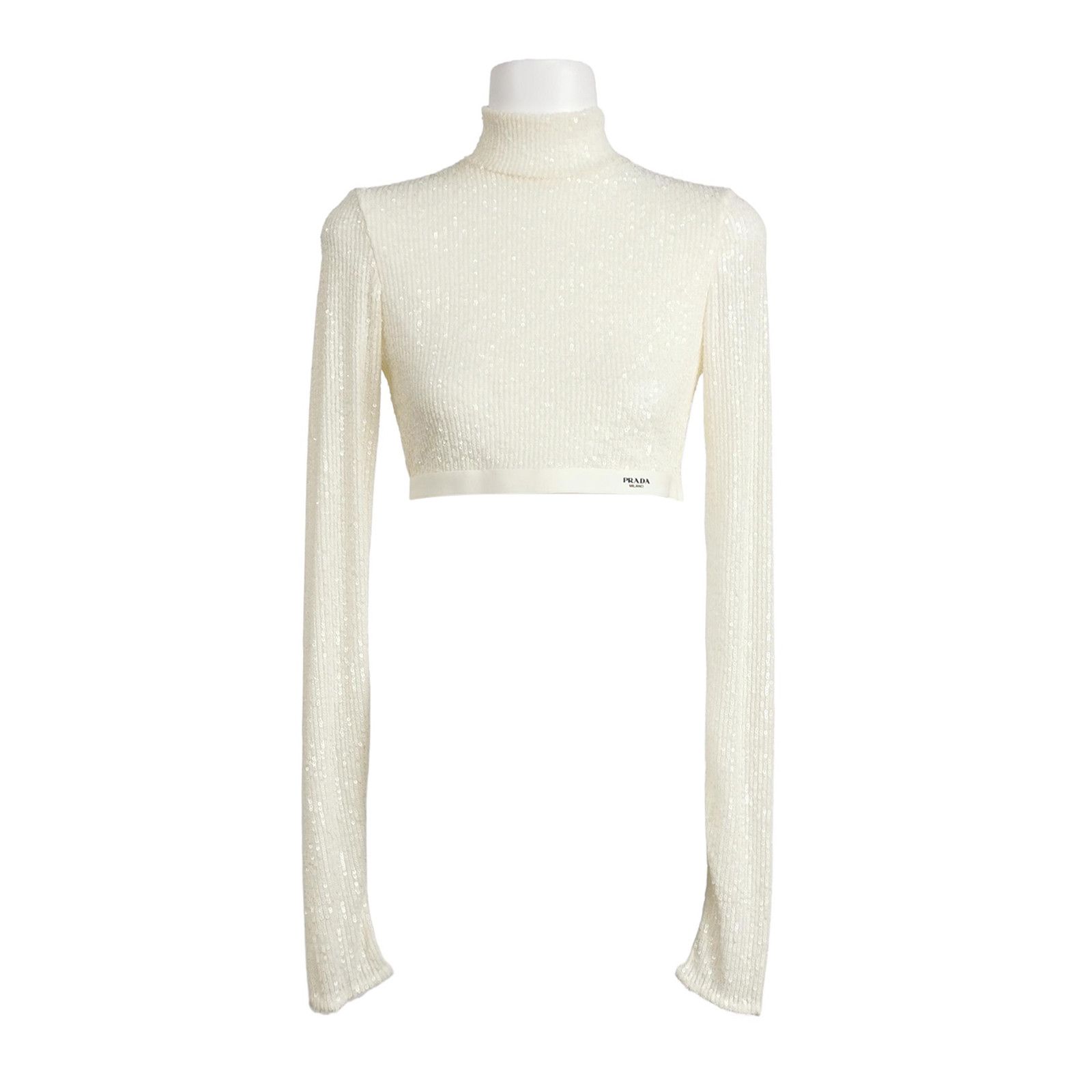 Prada Prada Sequin Mock Neck Crop Top Size 36 Size XS / US 0-2 / IT 36-38 - 1 Thumbnail