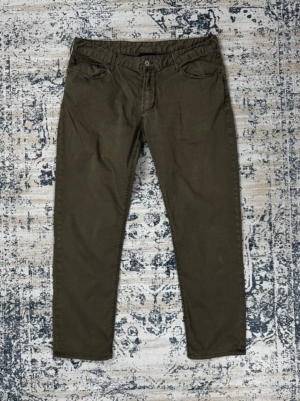 Armani × Emporio Armani Vintage Emporio Armani Low Rise Olive Distressed Pants Size US 34 / EU 50 - 2 Thumbnail