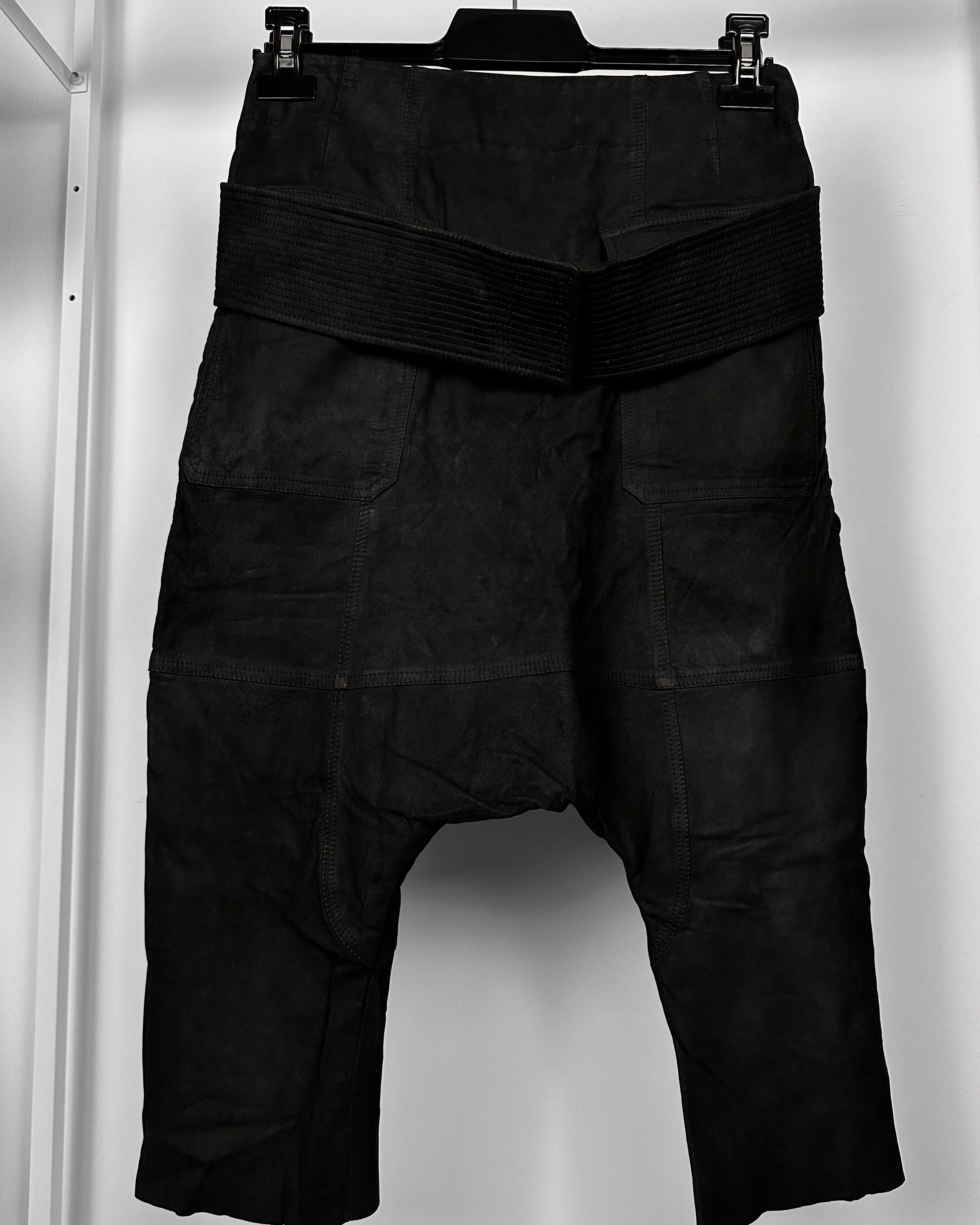 Rick Owens Rick Owens Suede Leather Creatch Cropped Pants Size US 28 / EU 44 - 8 Thumbnail