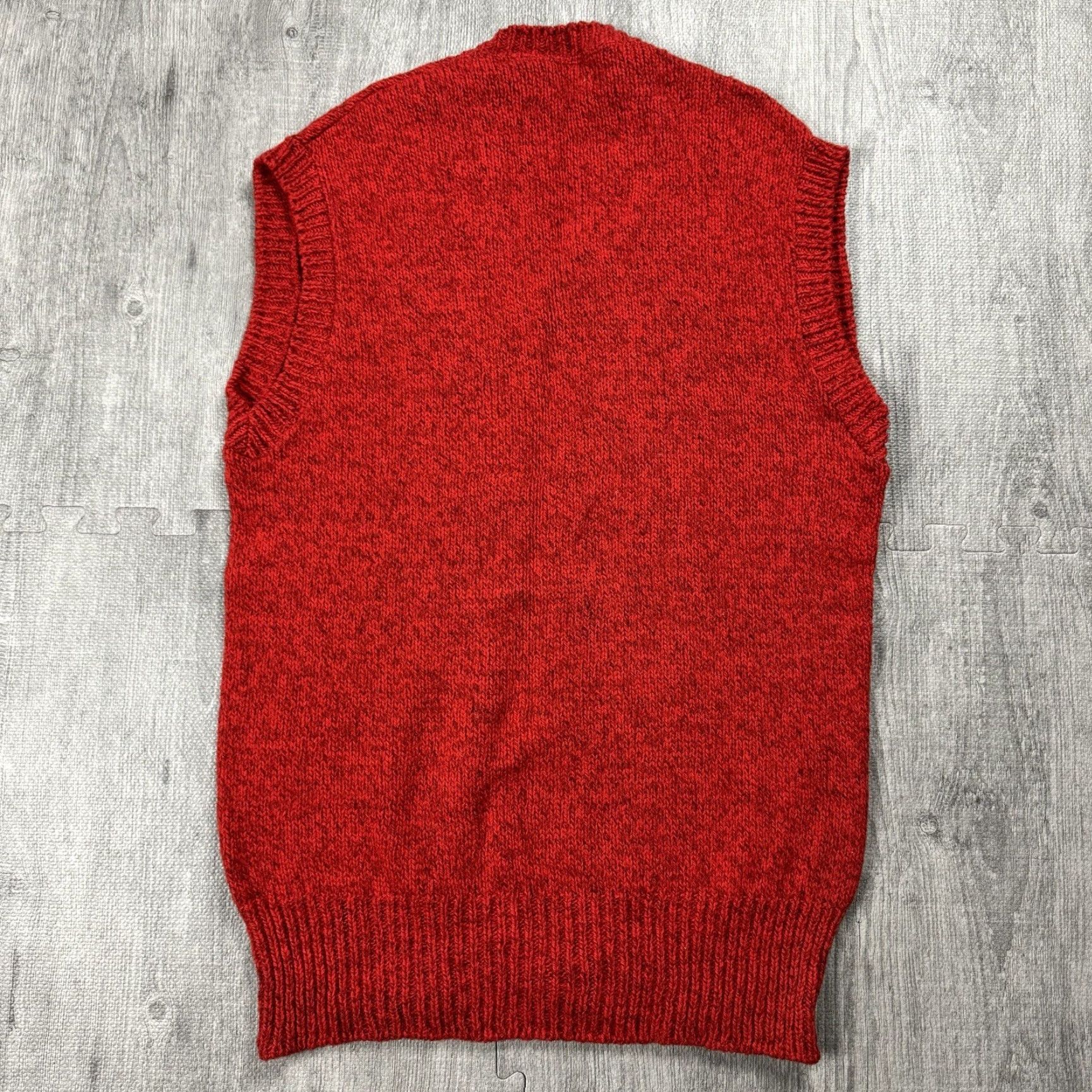 Vintage VINTAGE L.L. Bean Vest Sweater Knit Wool Red 70s-80s Classic V-Neck Sleeveless Large Men's Size L - Lam… Size US L / EU 52-54 / 3 - 5 Thumbnail