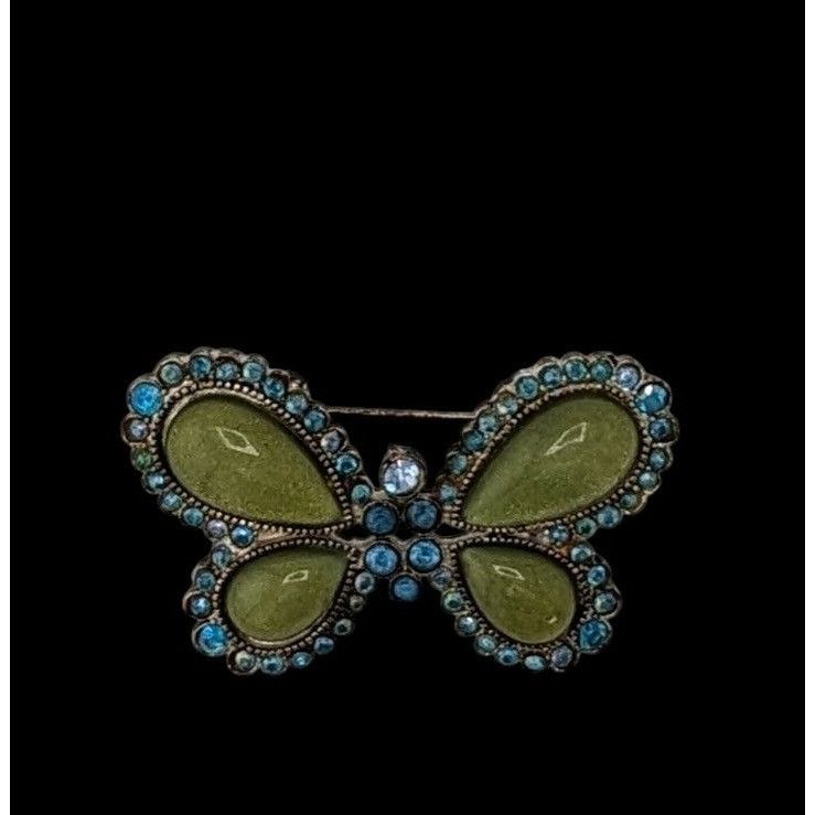 Other Vintage Art Nouveau Butterfly Fairycore Shimmer Brooch In Bl Size ONE SIZE - 2 Thumbnail