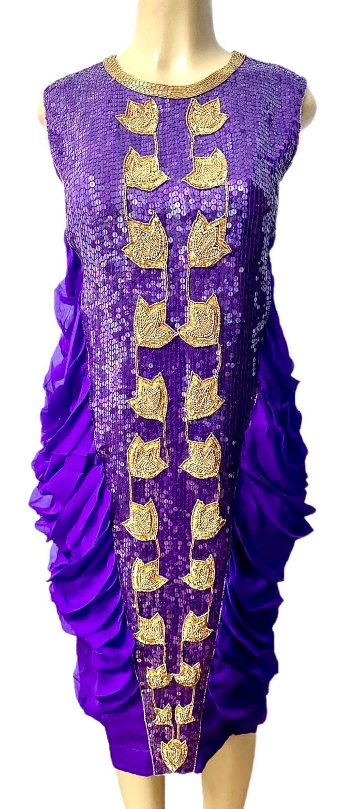 Other Sequin Purple Gold Egyptian Style Cocktail Dress size 6 Size M / US 6-8 / IT 42-44 - 1 Thumbnail