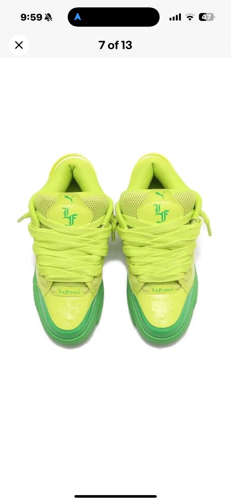 Puma PUMA Lamelo Ball LaFrance Assist Mens 9Green Lime Smash Size US 9 / EU 42 - 7 Thumbnail