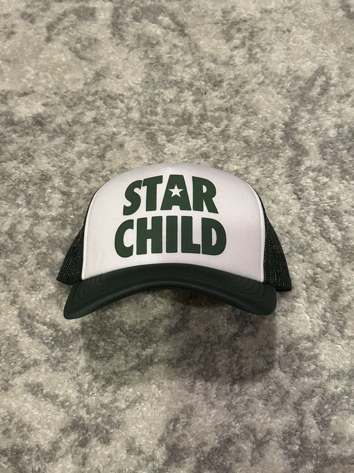 image of Nahmias Star Child Trucker Snapback Hat Puff Print in Green, Men's