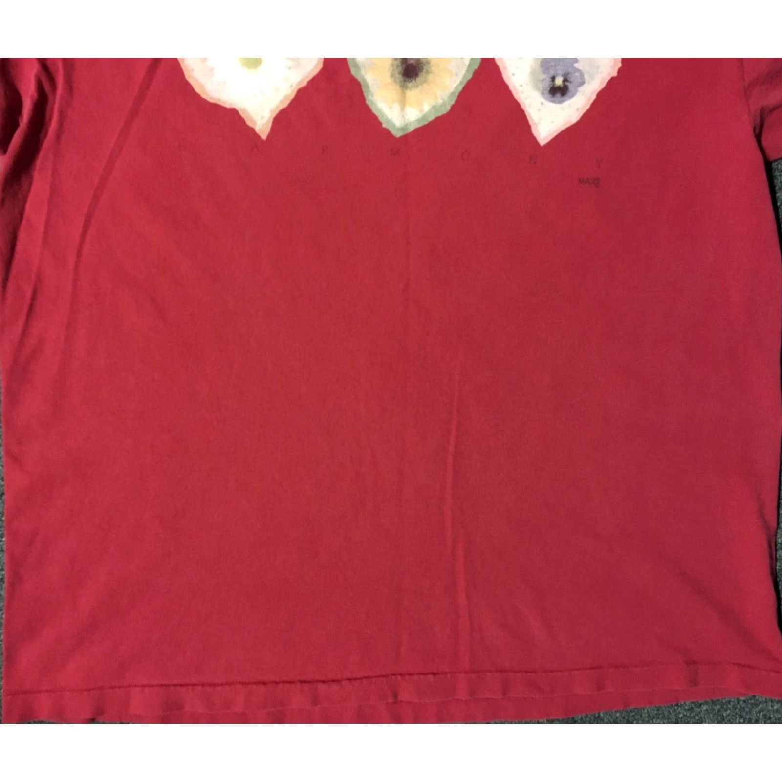 Vintage VINTAGE 90s Heart Flowers Faded Shirt Maze Red L Mens Short Sleeve USA Single Stitch T-Shirt Size US L / EU 52-54 / 3 - 4 Thumbnail