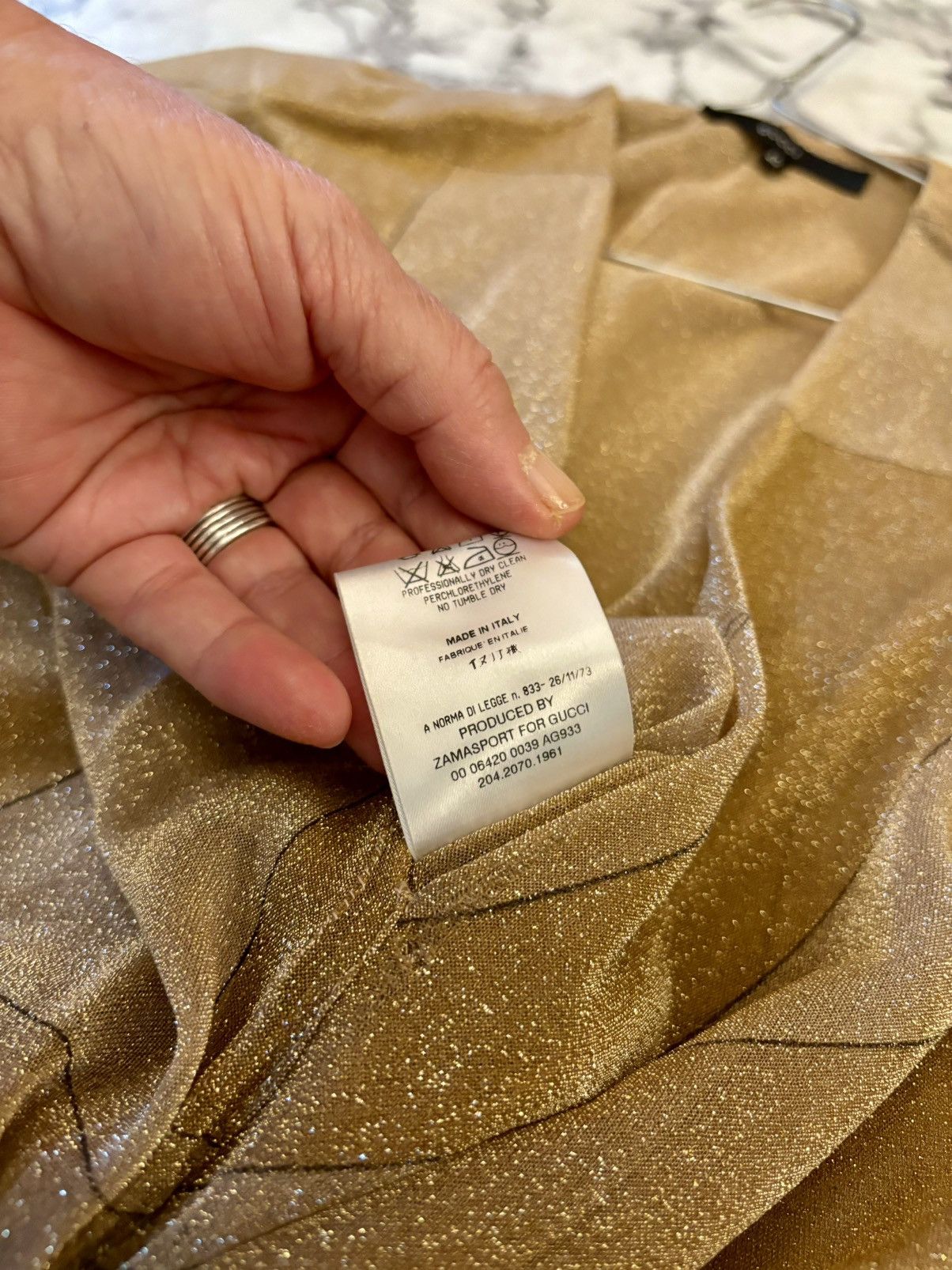 Gucci RESERVED Gucci by Tom Ford Runway FW2000 gold mini dress Size S / US 4 / IT 40 - 4 Thumbnail