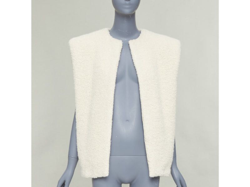 Isabel Marant ISABEL MARANT Gwendalia cream wool boucle boxy vest gilet FR34 XS Size XS / US 0-2 / IT 36-38 - 1 Thumbnail
