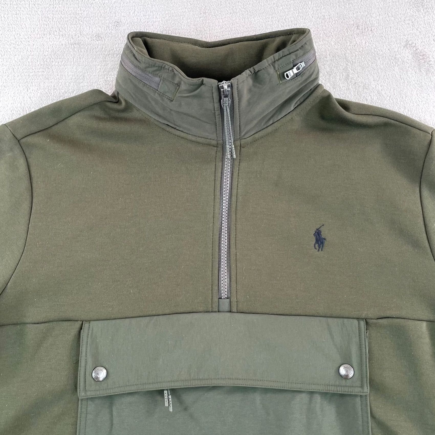 Ralph Lauren Polo Ralph Lauren Double Knit 1/4 Zip Men Large Olive Green Hooded NWOT Sweatshirt Size US L / EU 52-54 / 3 - 4 Thumbnail