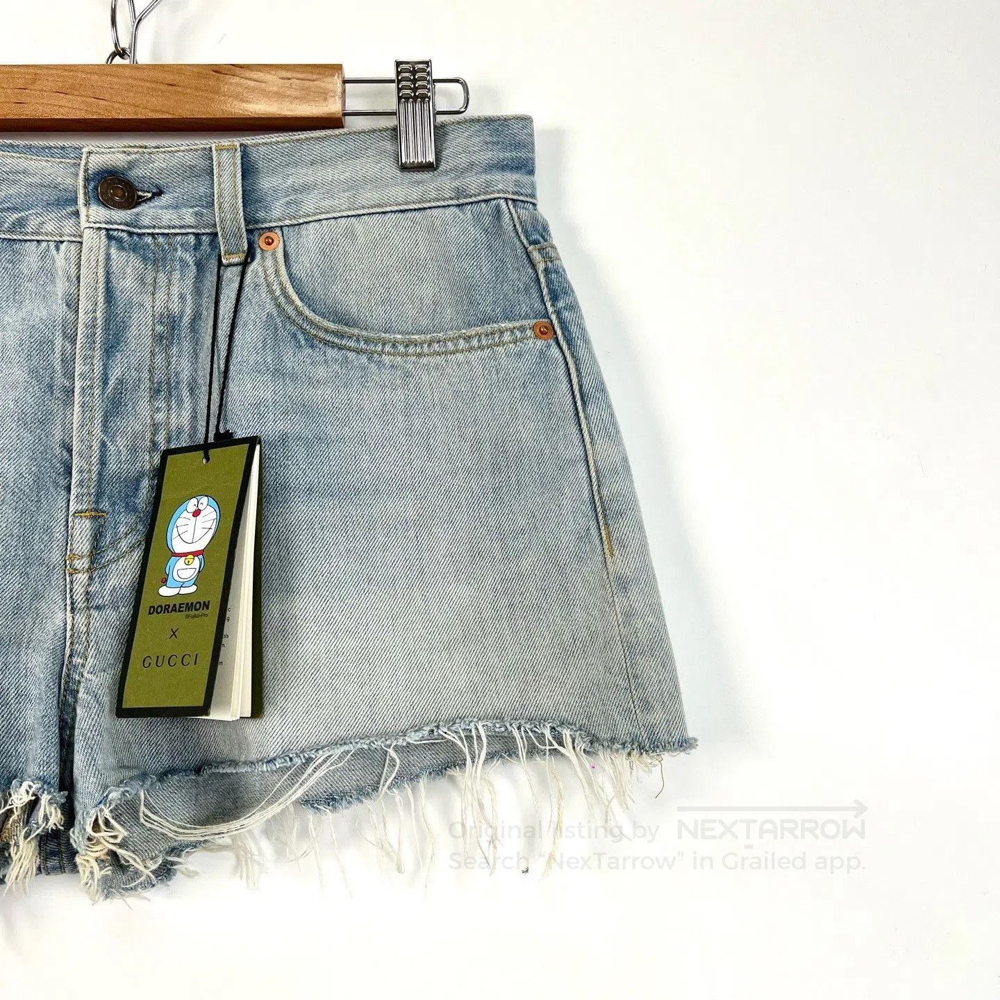 Gucci Gucci x Doraemon Blue Embroidery Denim Shorts. Size 28" / US 6 / IT 42 - 4 Thumbnail