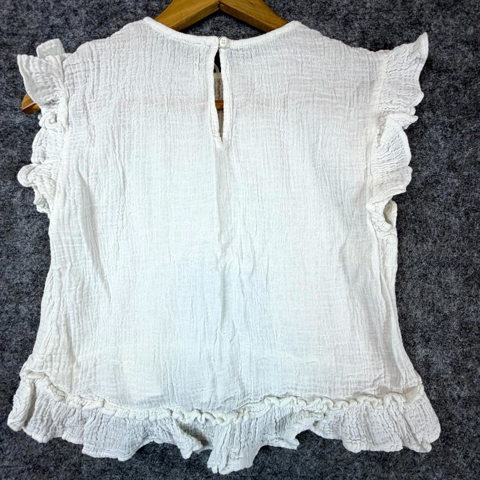 Free People Free People Top Women XS White Ruffle Soft Girl Picnic Size XS / US 0-2 / IT 36-38 - 2 Thumbnail