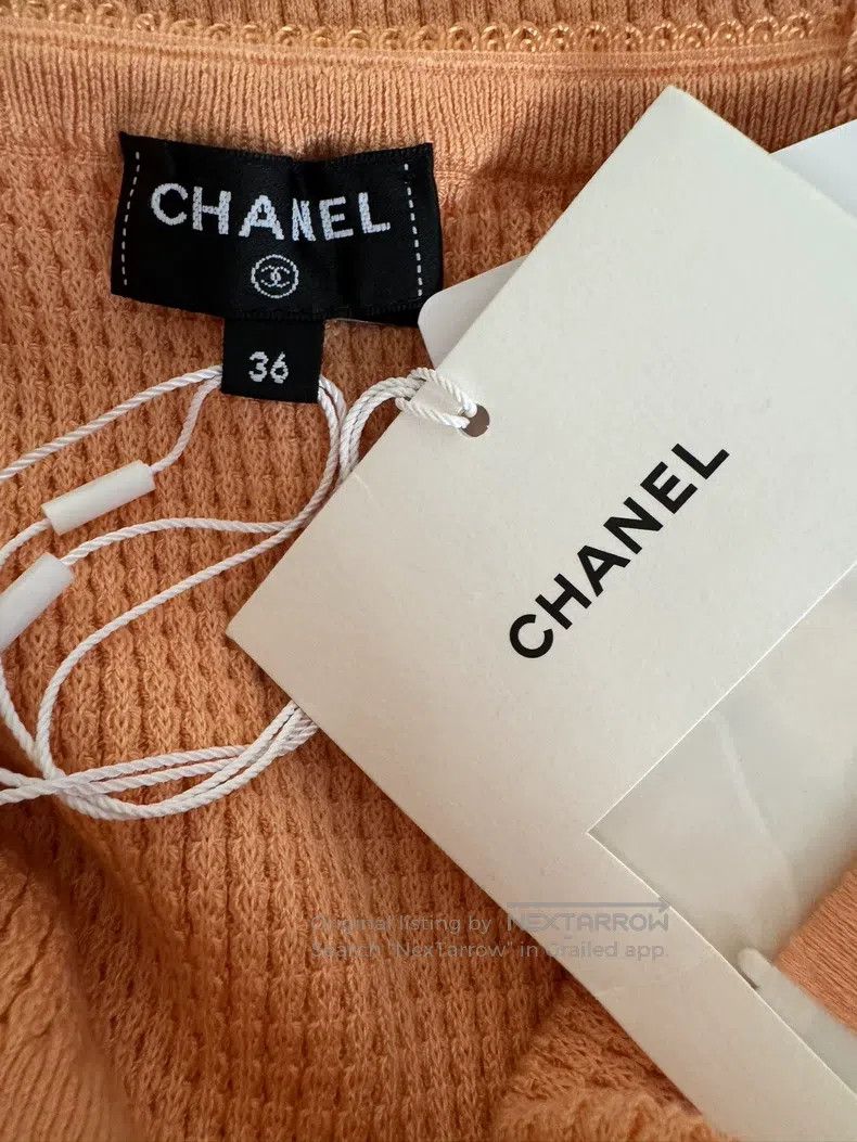 Chanel Chanel Ginger-coloured knitted tag vest Size XS / US 0-2 / IT 36-38 - 4 Thumbnail