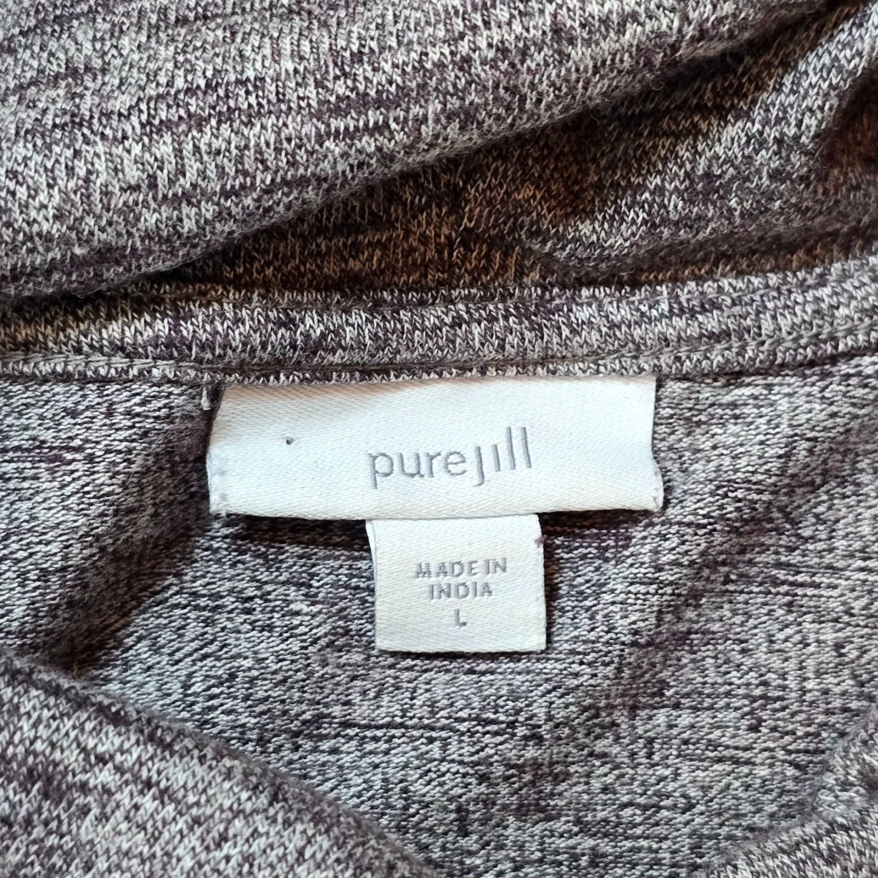 J. Jill J. Jill Dress Womens Large Purple Cowl Neck Pockets Stretch Casual Capsule Knit Shift Knee Length Size L / US 10 / IT 46 - 3 Thumbnail