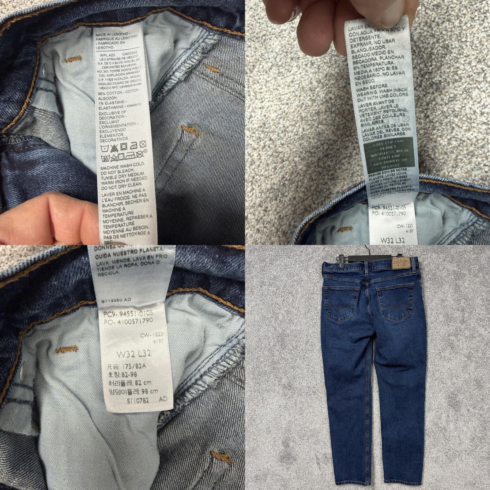Denime Levis Denim Jeans Mens Size 32x32 Blue Athletic Fit Dark Wash Rugged Tapered Leg Size US 32 / EU 48 - 8 Thumbnail