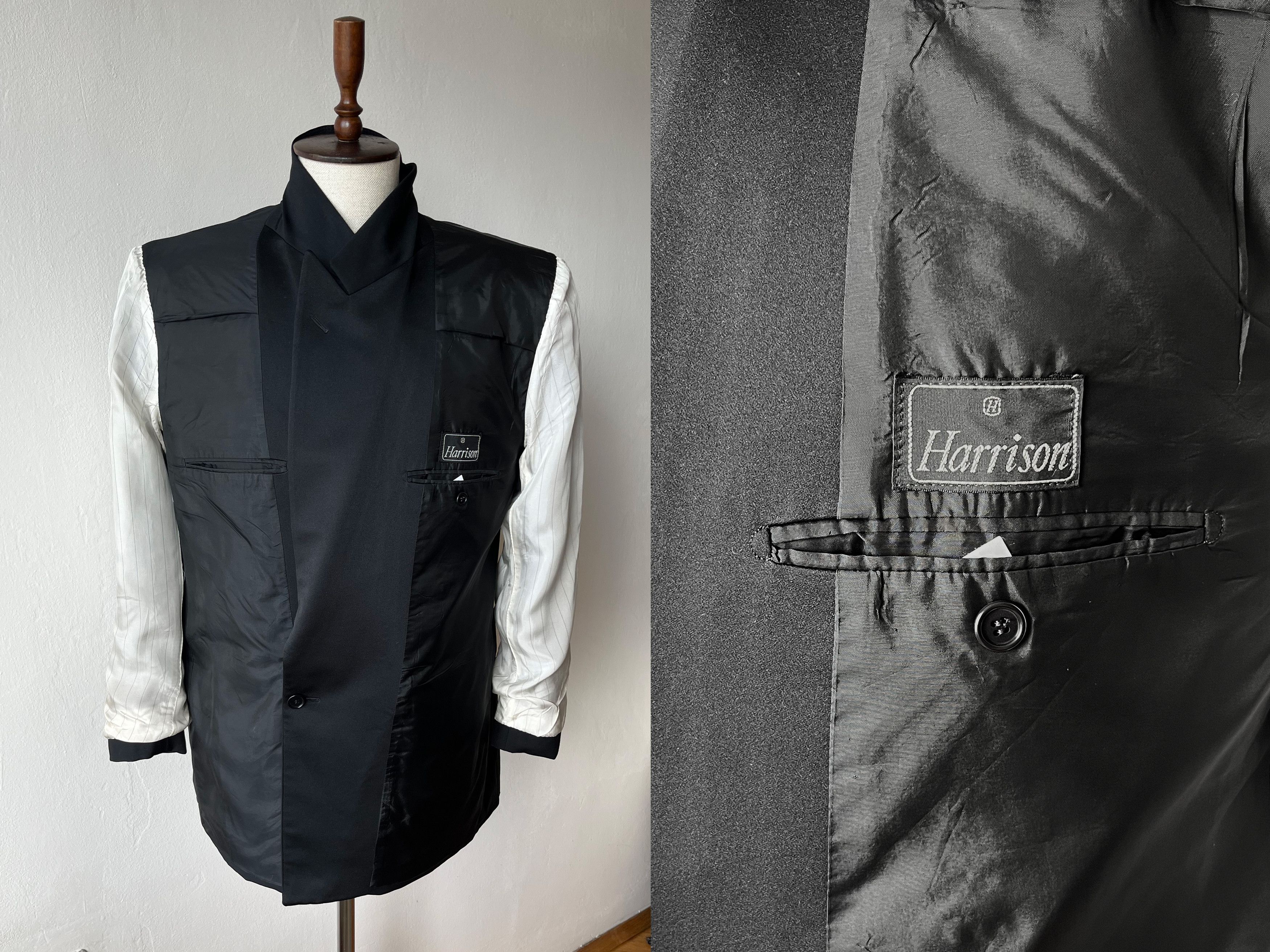 Vintage Men's Double Breasted Satin Peak Lapels Tuxedo Blazer Size 42L - 7 Thumbnail
