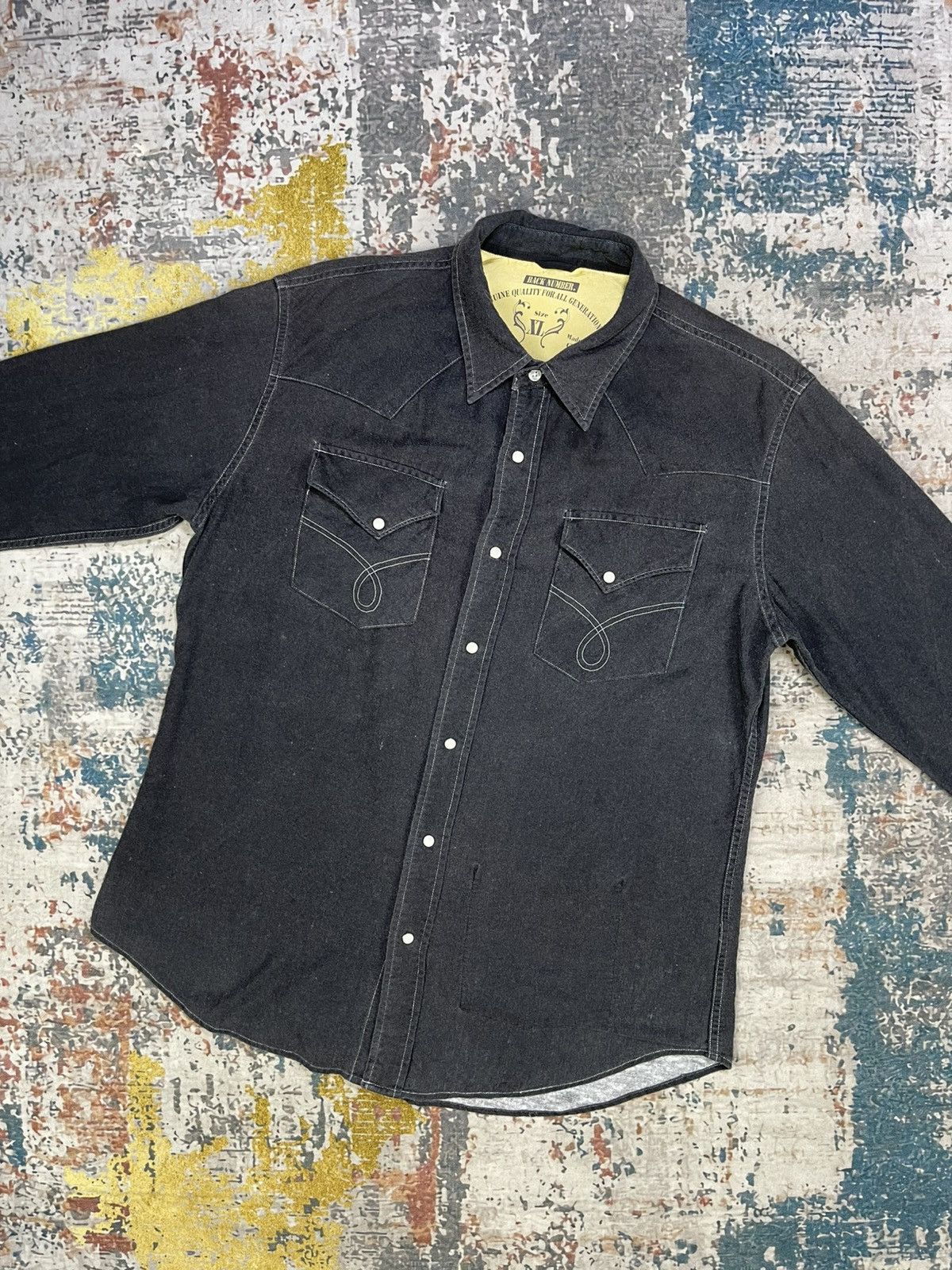 Japanese Brand Back Number Double Layer Western Shirt Size US L / EU 52-54 / 3 - 6 Thumbnail