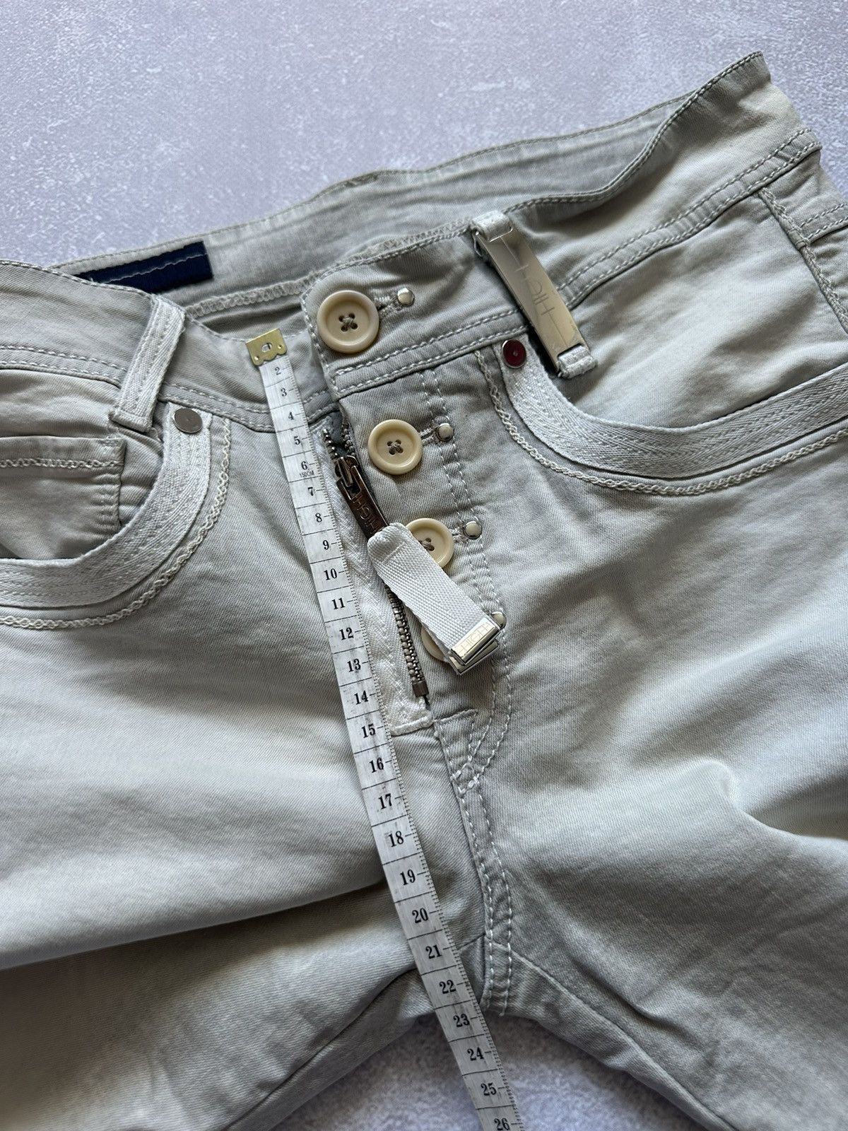 Designer jeans women HIGH avantgarde style UK 8 Size 27" / US 4 / IT 40 - 12 Thumbnail