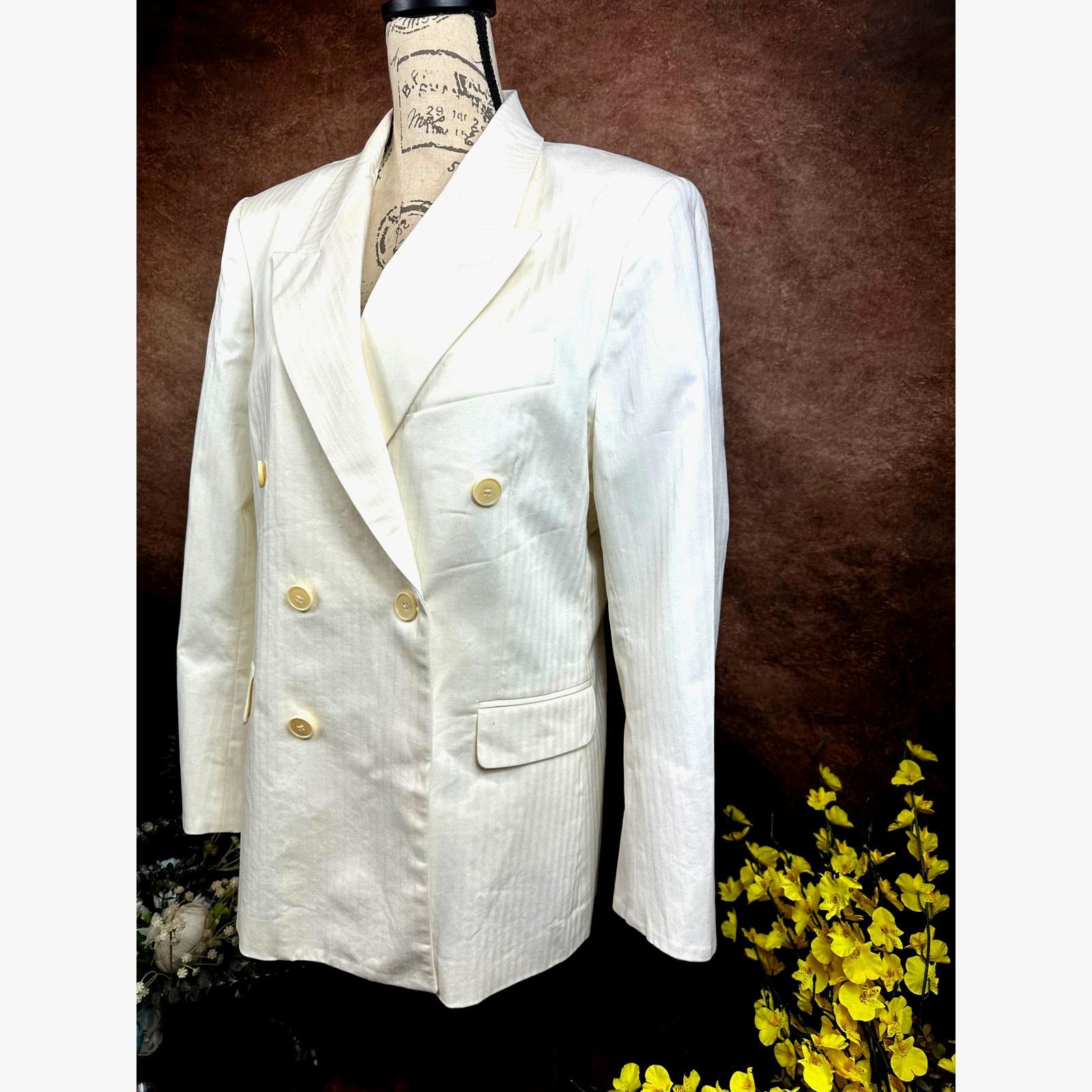 Zadig & Voltaire Zadig & Voltaire Vina Coton Blazer - Cream- size 40 (4) Size S / US 4 / IT 40 - 9 Thumbnail