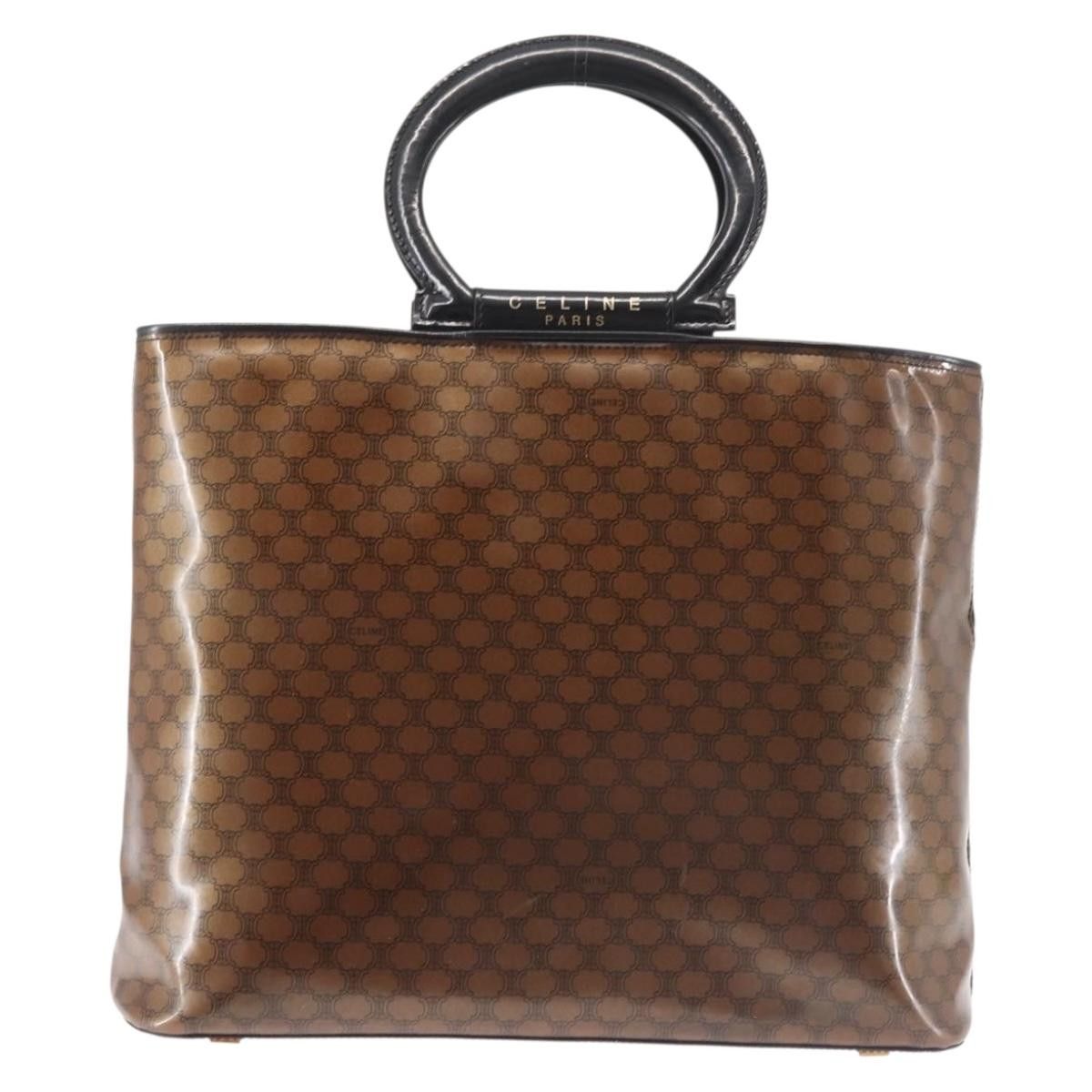 Celine CELINE Macadam Canvas Hand Bag Brown Gold Size ONE SIZE - 3 Thumbnail