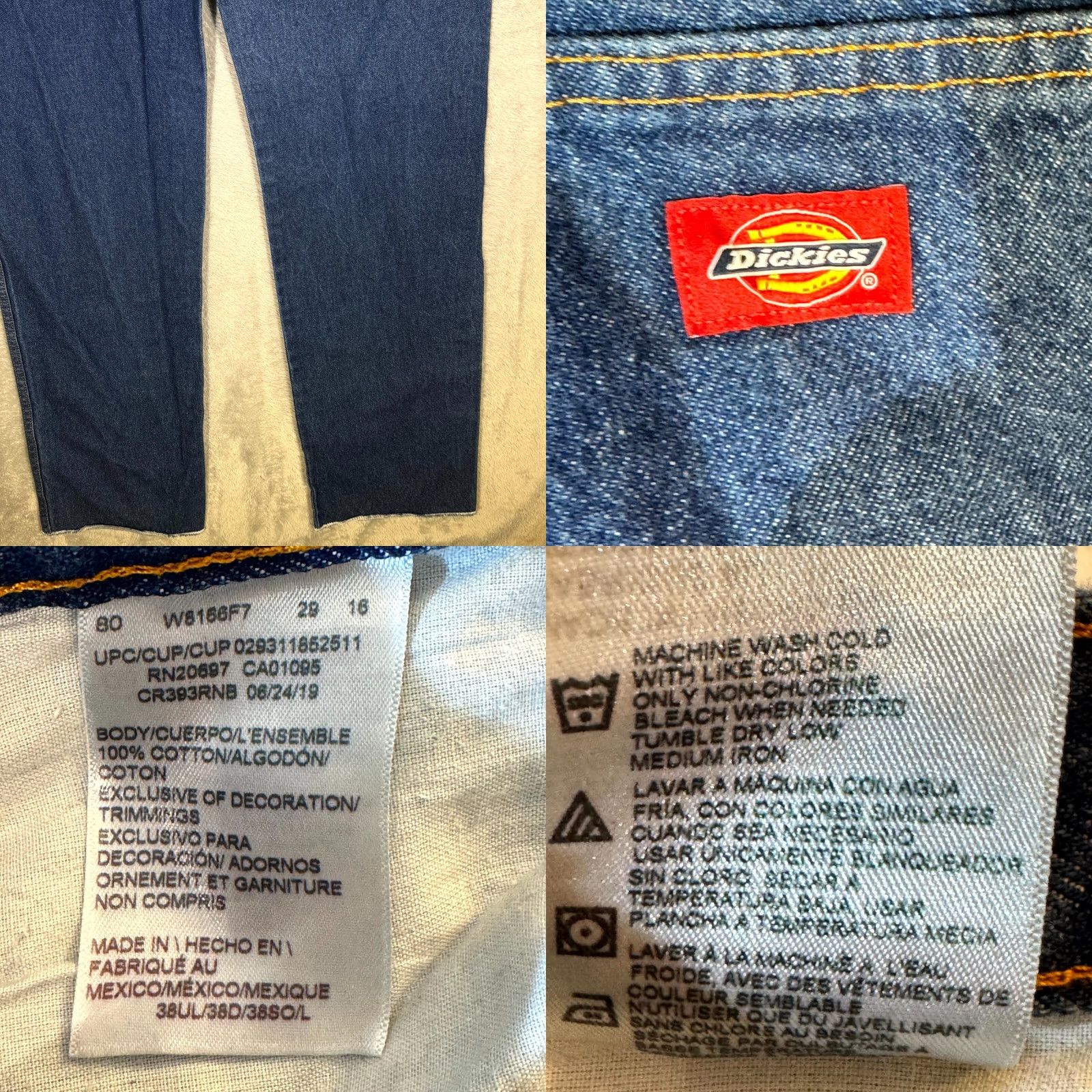 Dickies Dickies Jeans Mens 38UL Blue Denim Relaxed Fit Straight Leg Jeans Mens 38UL Blue Denim Relaxed Fit Straight Leg Dickies Carpenter Jeans Size US 38 / EU 54 - 8 Thumbnail
