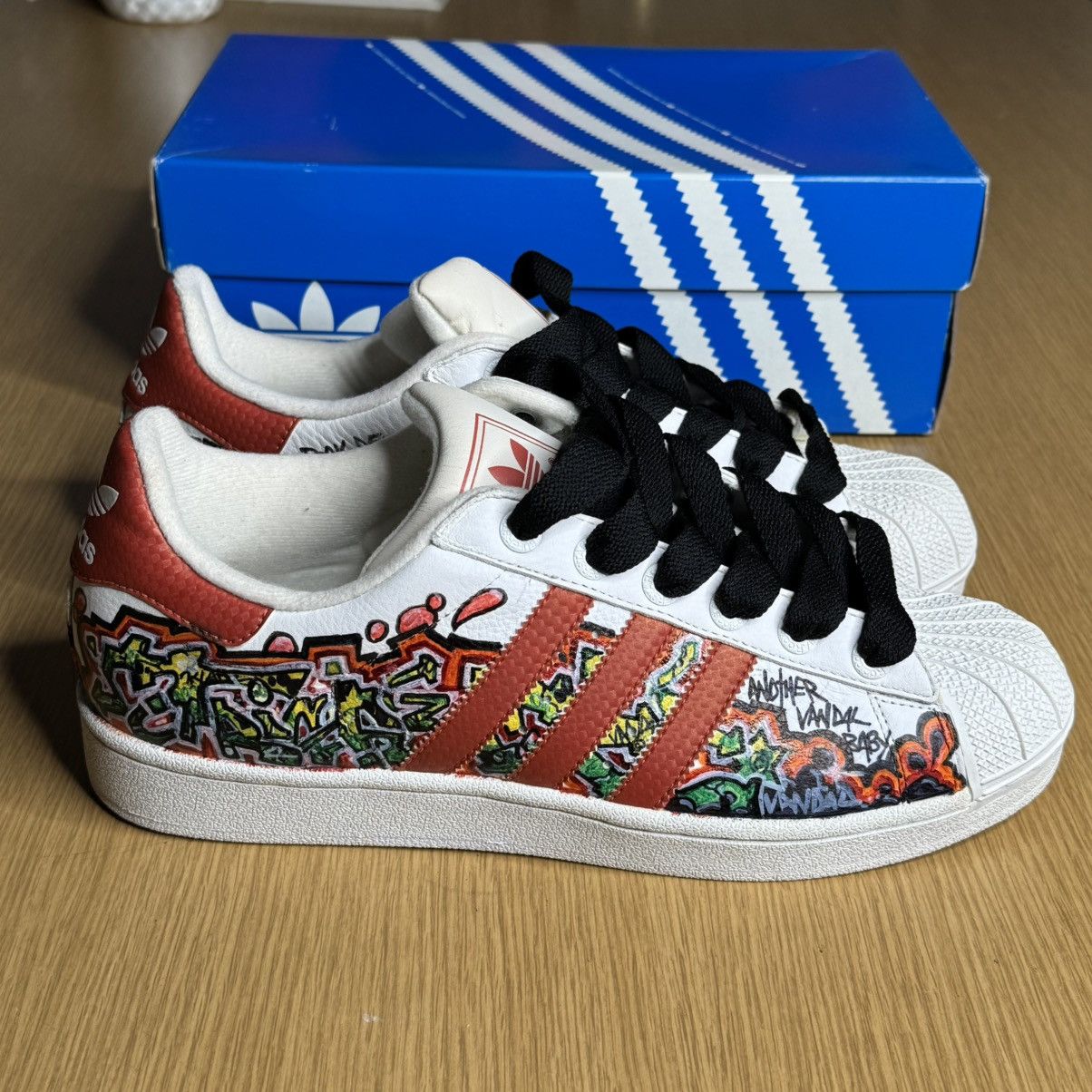 Adidas Adidas Superstar Custom Hand Painted Size US 9 / EU 42 - 2 Thumbnail